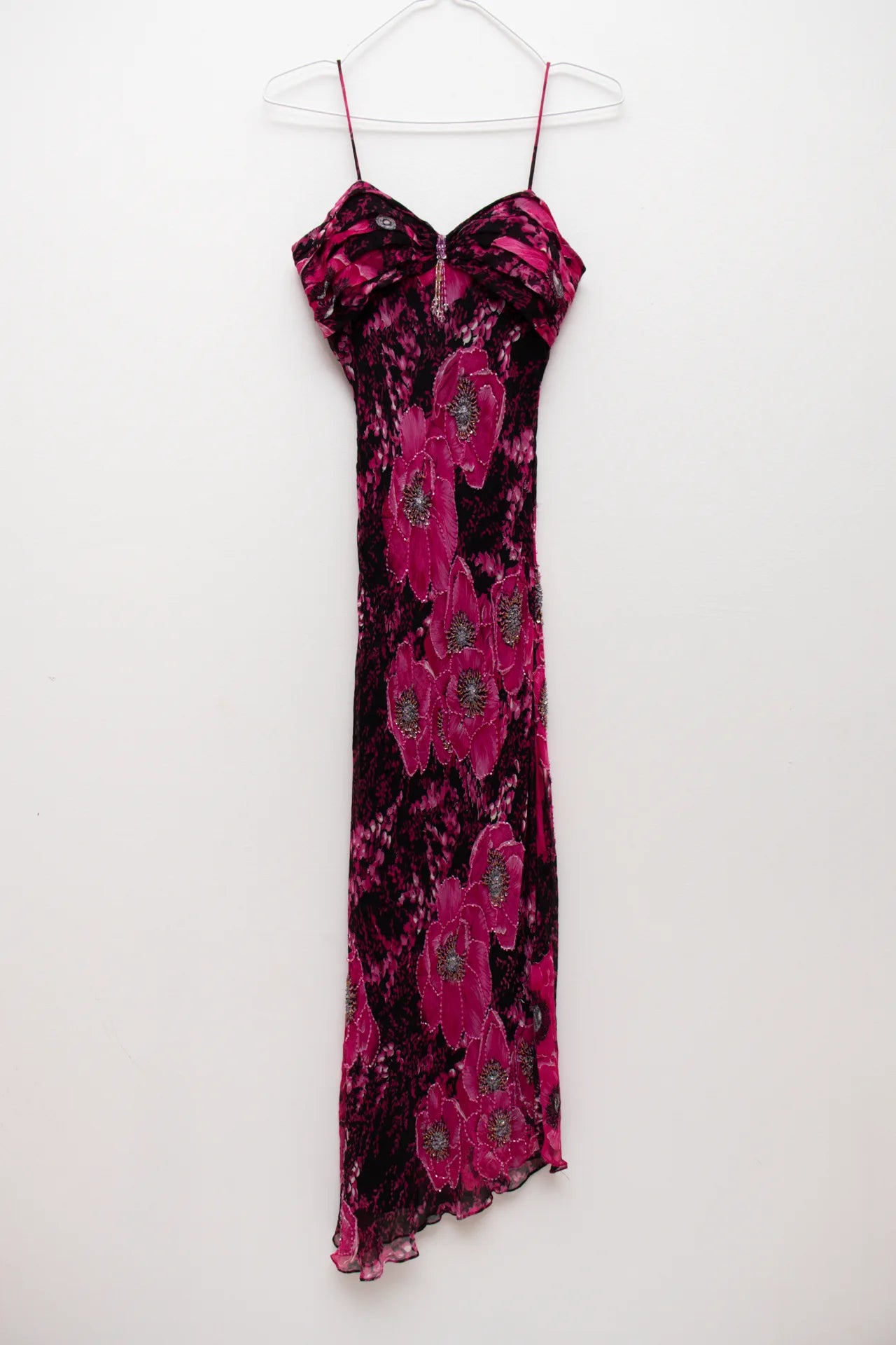 Beaded Floral Slip Dress Pink | c. 166 | Size 8