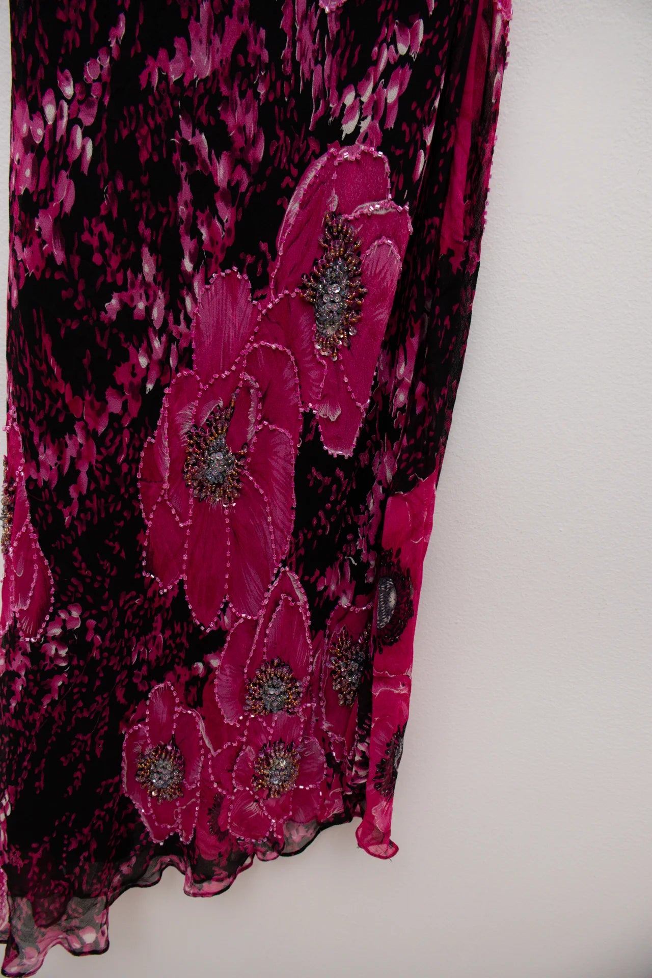 Beaded Floral Slip Dress Pink | c. 166 | Size 8