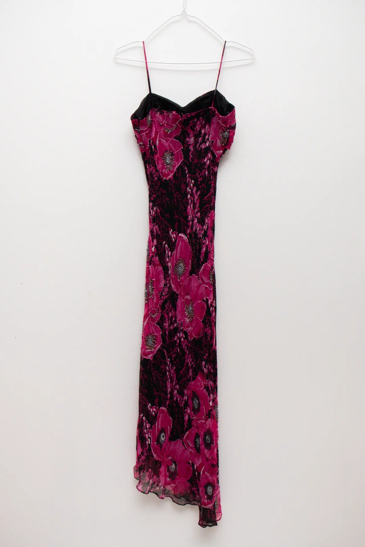 Beaded Floral Slip Dress Pink | c. 166 | Size 8