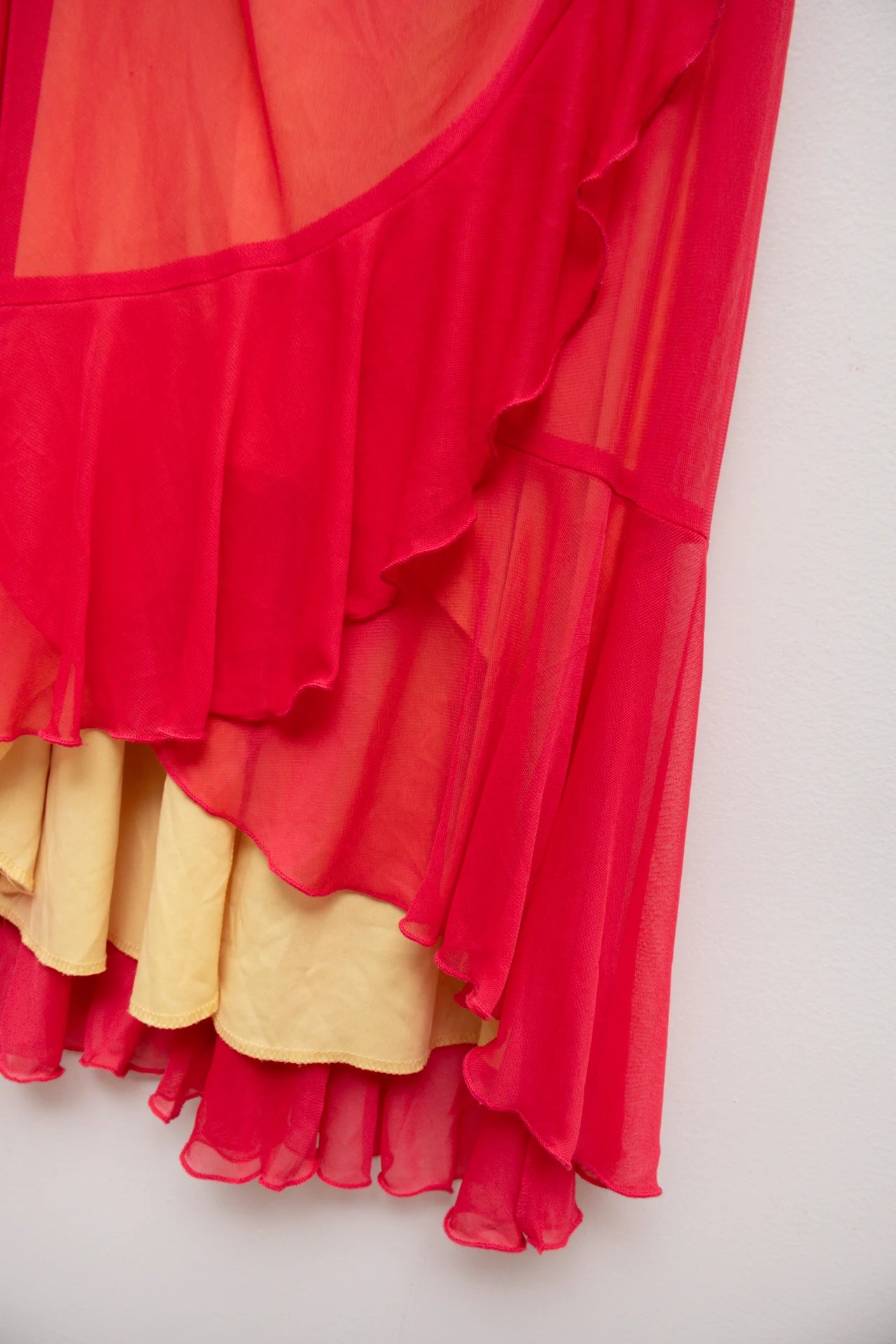 City Triangles Ruched Mesh Slip Dress Orange | c. 166 | Size 8/10