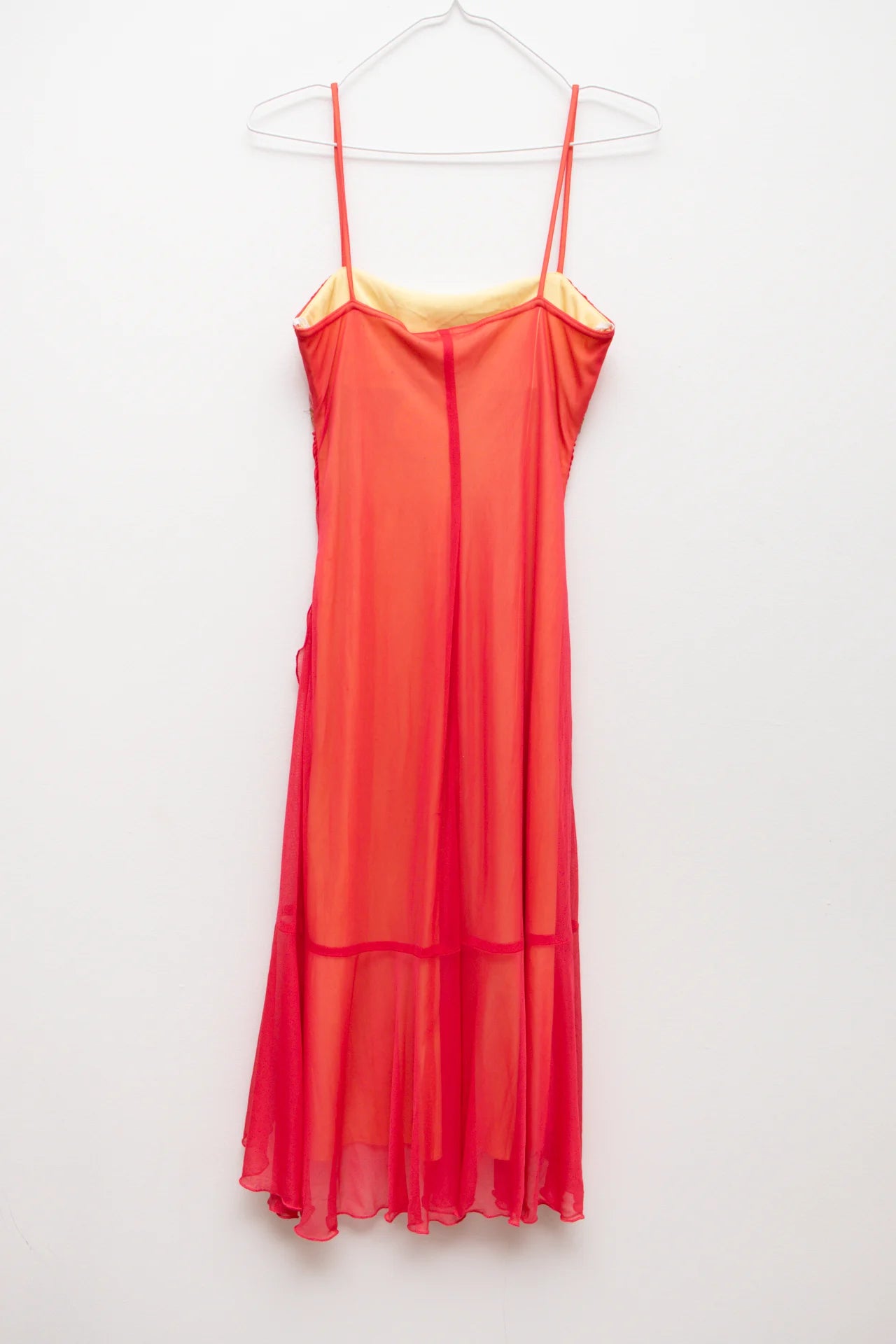 City Triangles Ruched Mesh Slip Dress Orange | c. 166 | Size 8/10