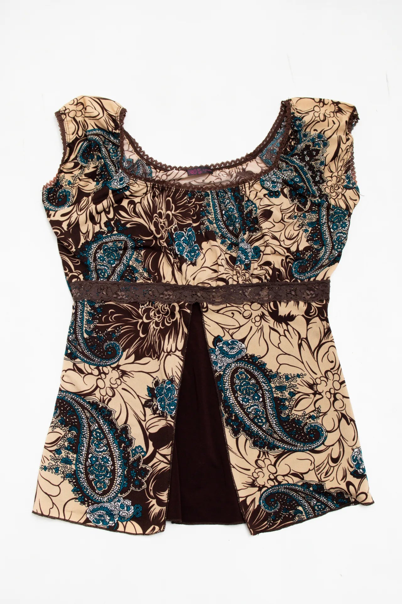 Agenda Cap Sleeve Blouse Brown | c. 167 | Size 12