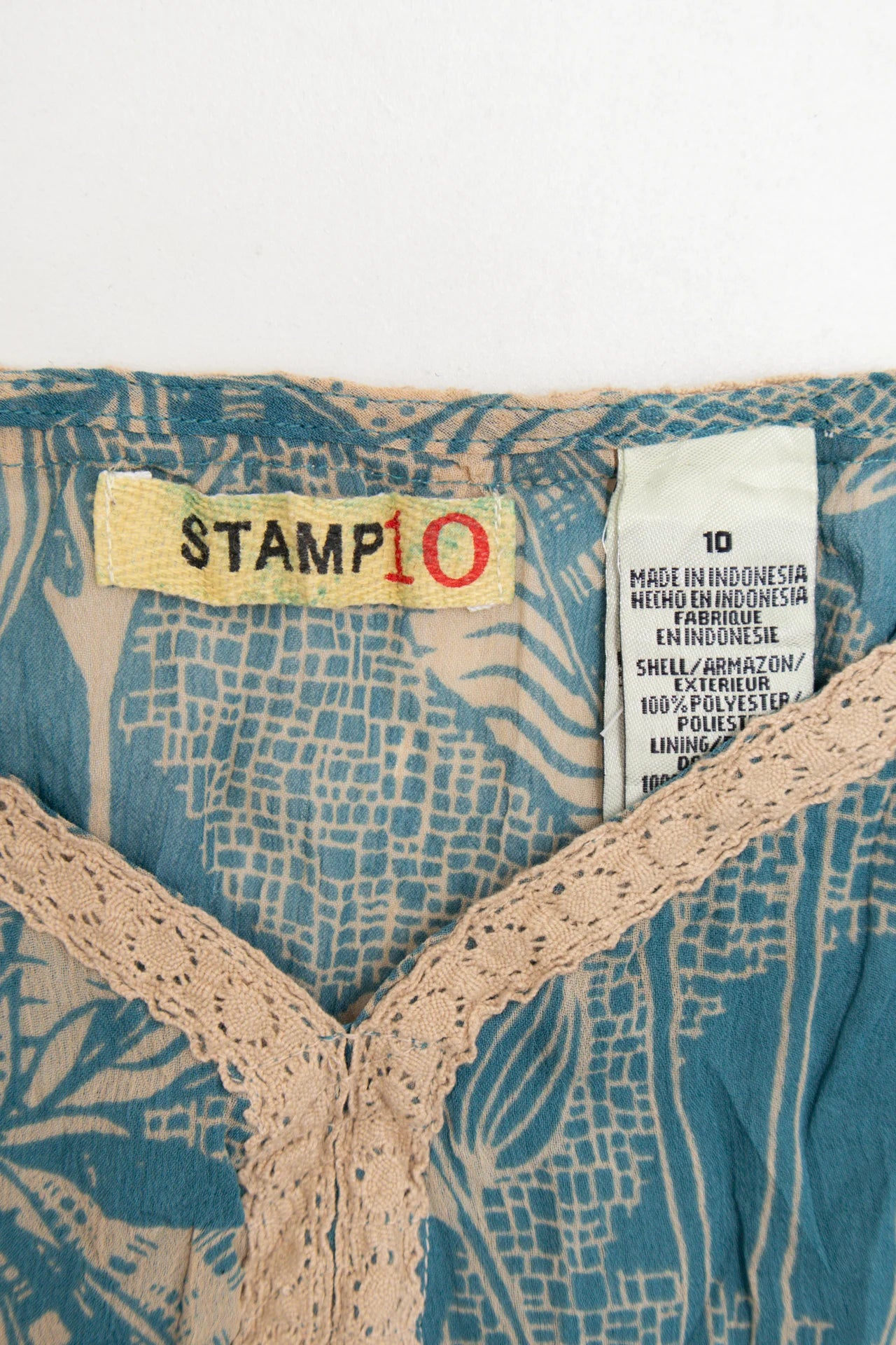 Stamp 10 Short Sleeve Blouse Blue | c. 167 | Size 12