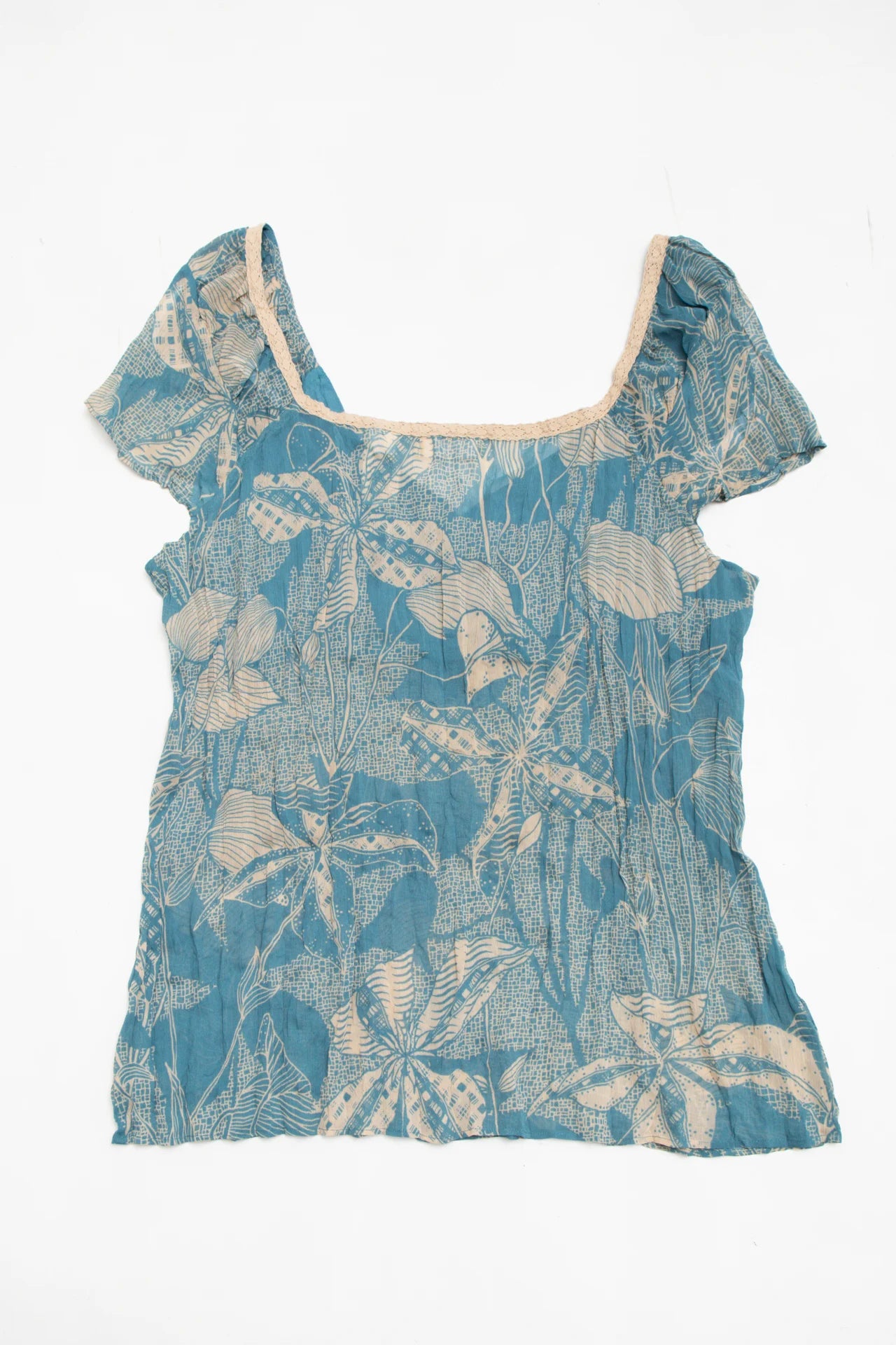 Stamp 10 Short Sleeve Blouse Blue | c. 167 | Size 12
