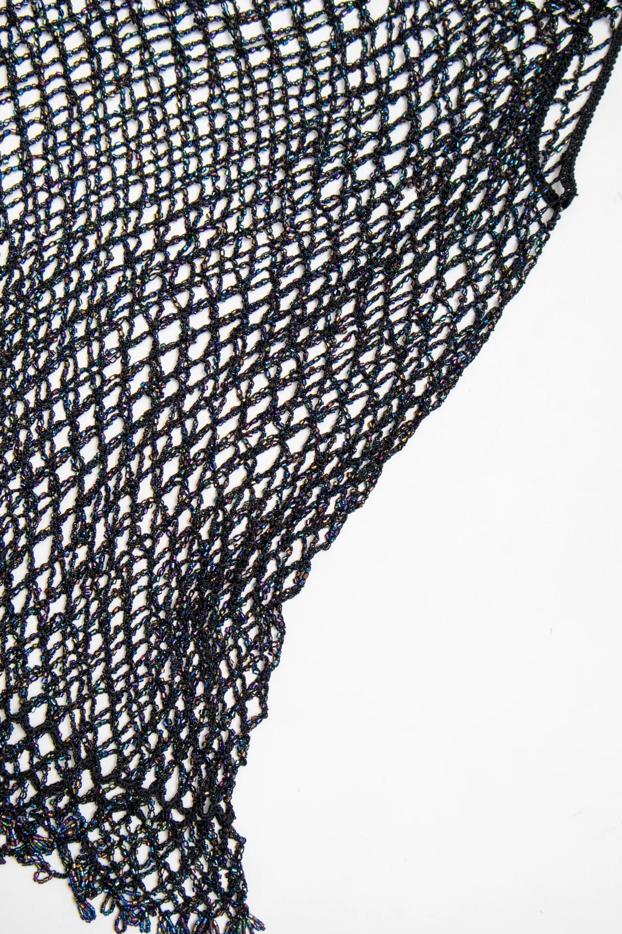 Beaded Crochet Tank Top Black | c. 167 | Size 12