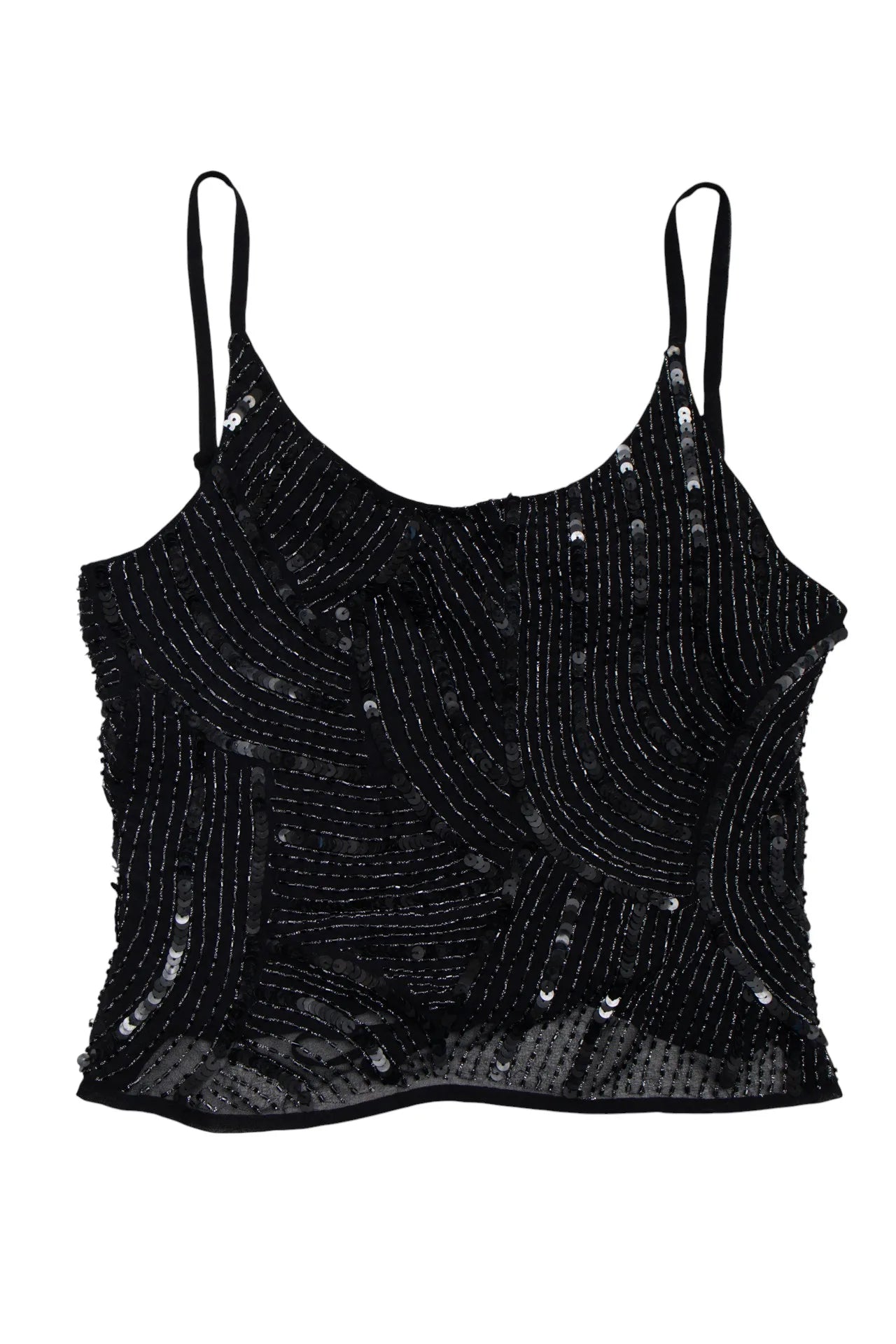 Motivi Sequin-embellished Strappy Top Black | c. 167 | Size 8