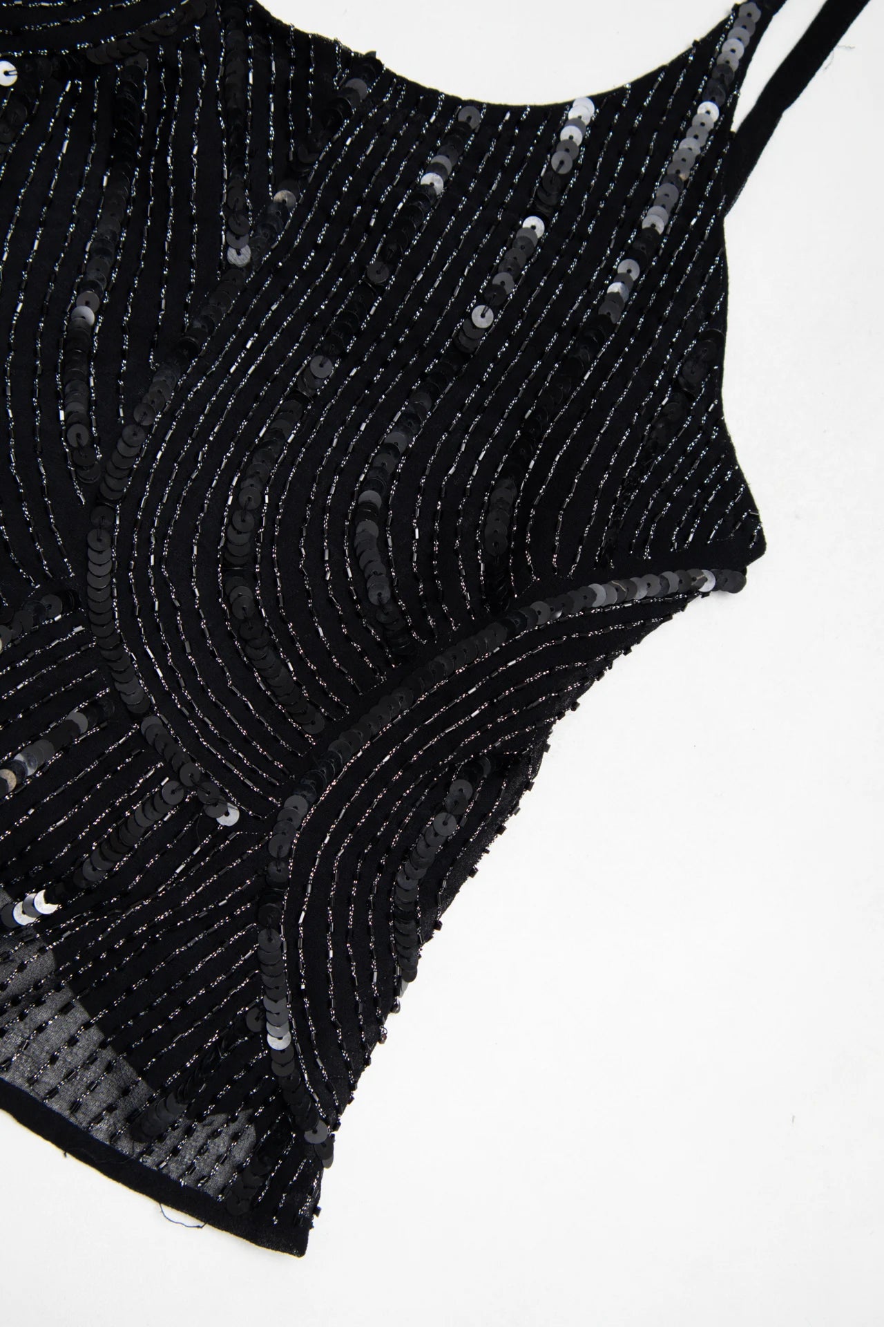 Motivi Sequin-embellished Strappy Top Black | c. 167 | Size 8