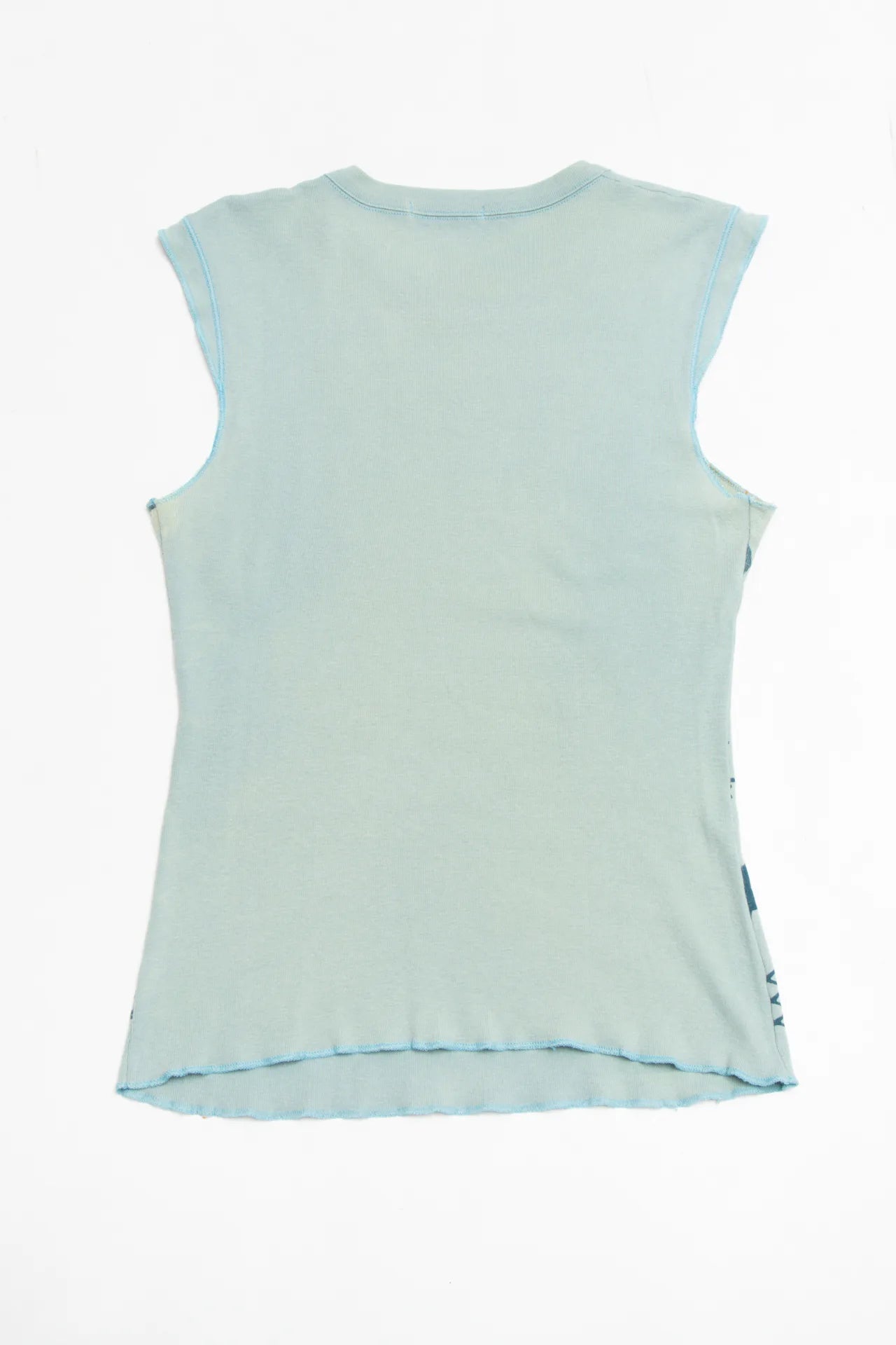 Sisley Graphic Sleeveless Tee Blue | c. 167 | Size 8