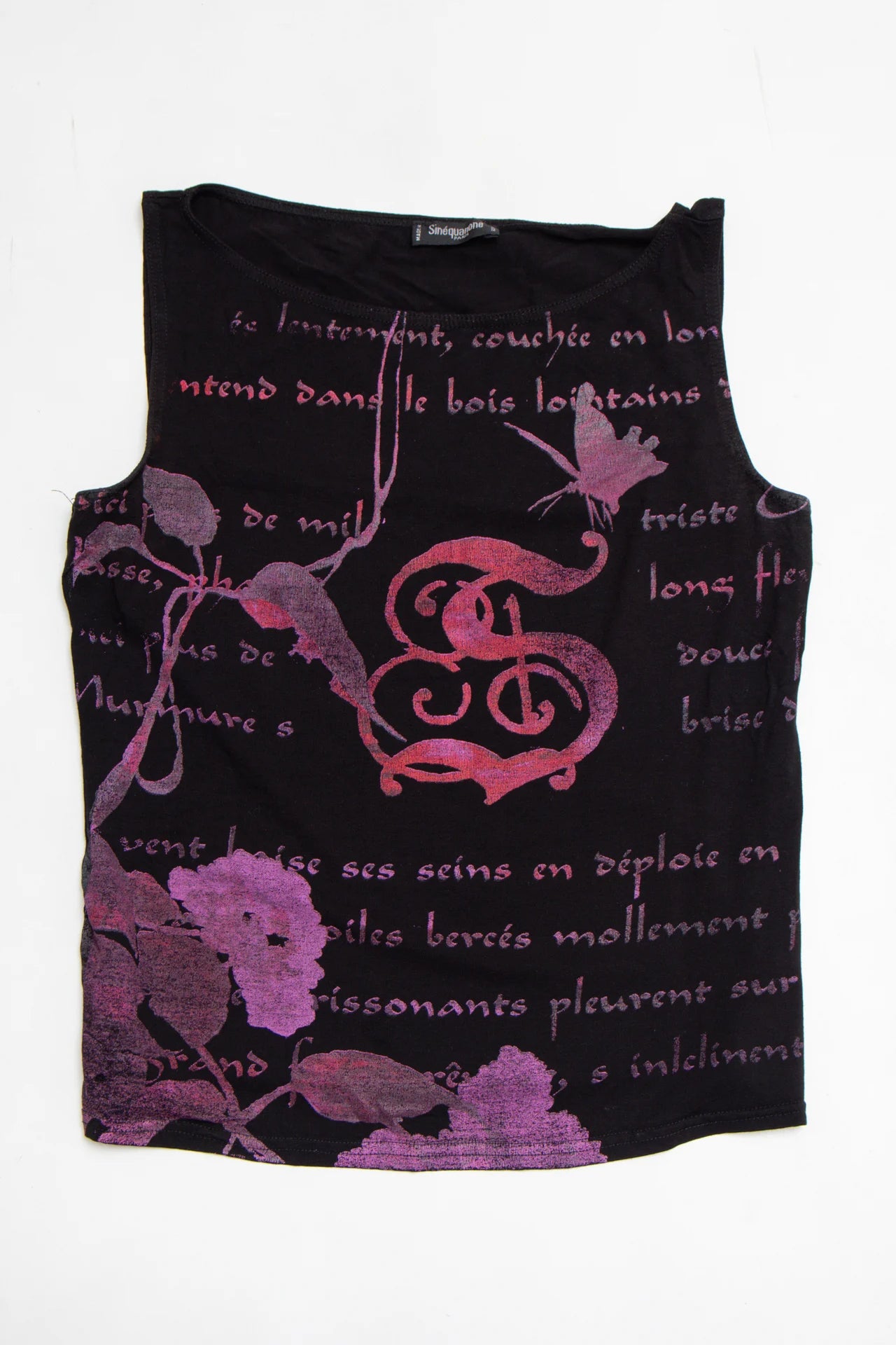 Sisley Graphic Sleeveless Tee Blue | c. 167 | Size 8