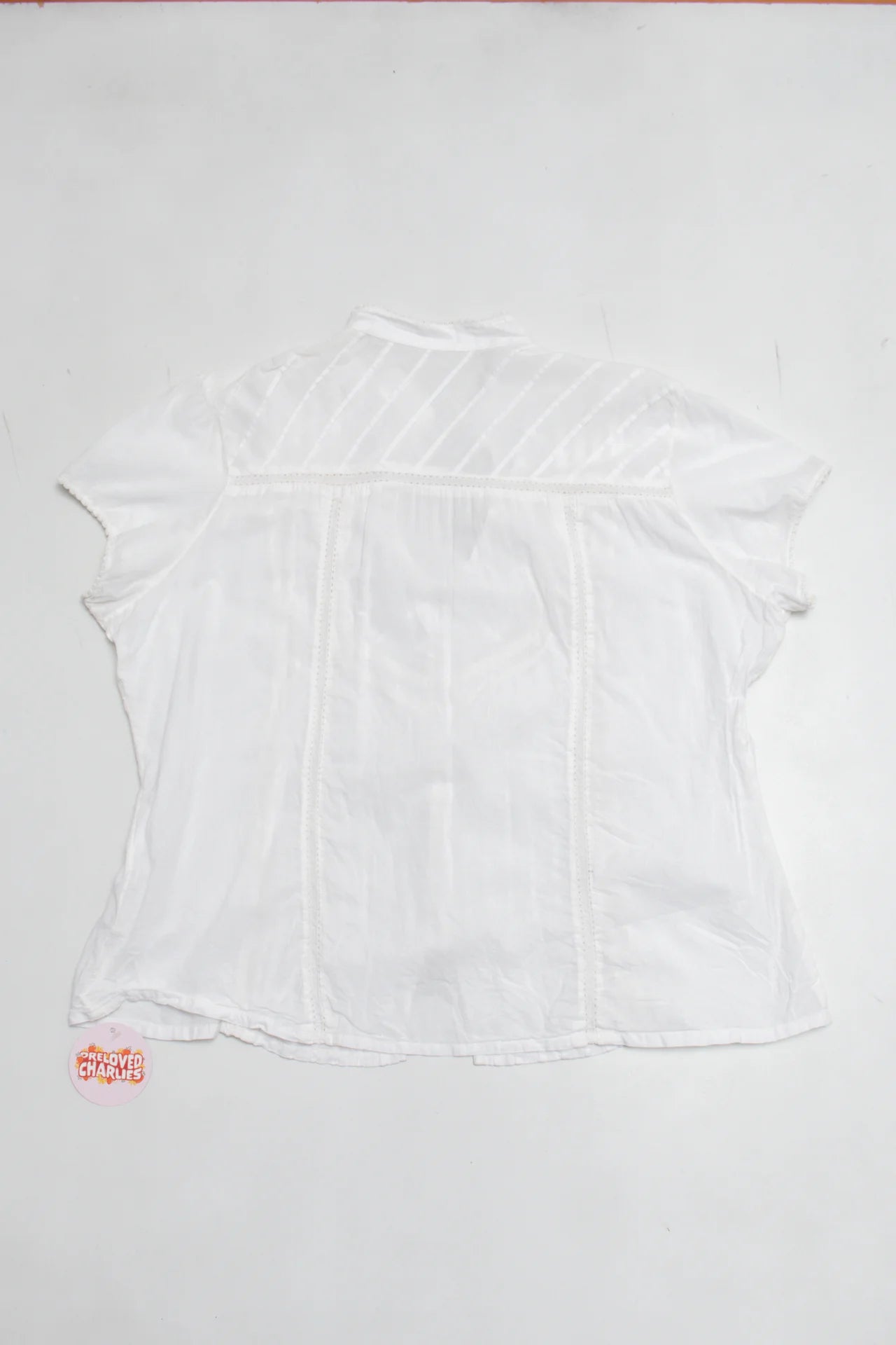 Short Sleeve Blouse White | c. 167 | Size 14