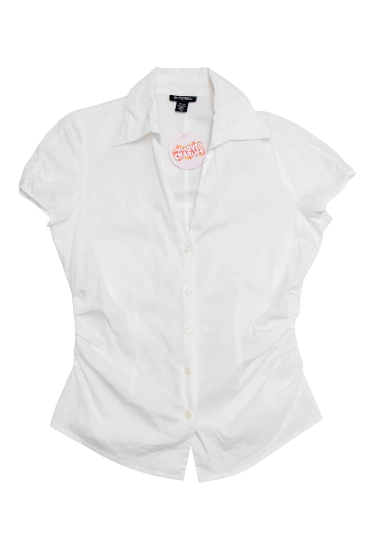 Le Chateau Short Sleeve Blouse White | c. 167 | Size 10