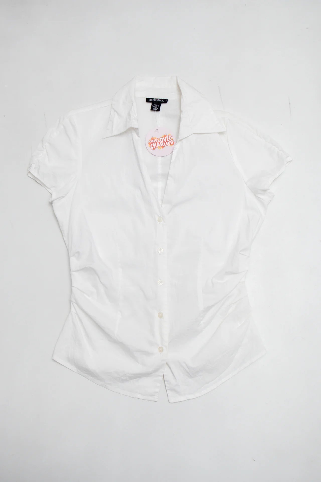 Le Chateau Short Sleeve Blouse White | c. 167 | Size 10