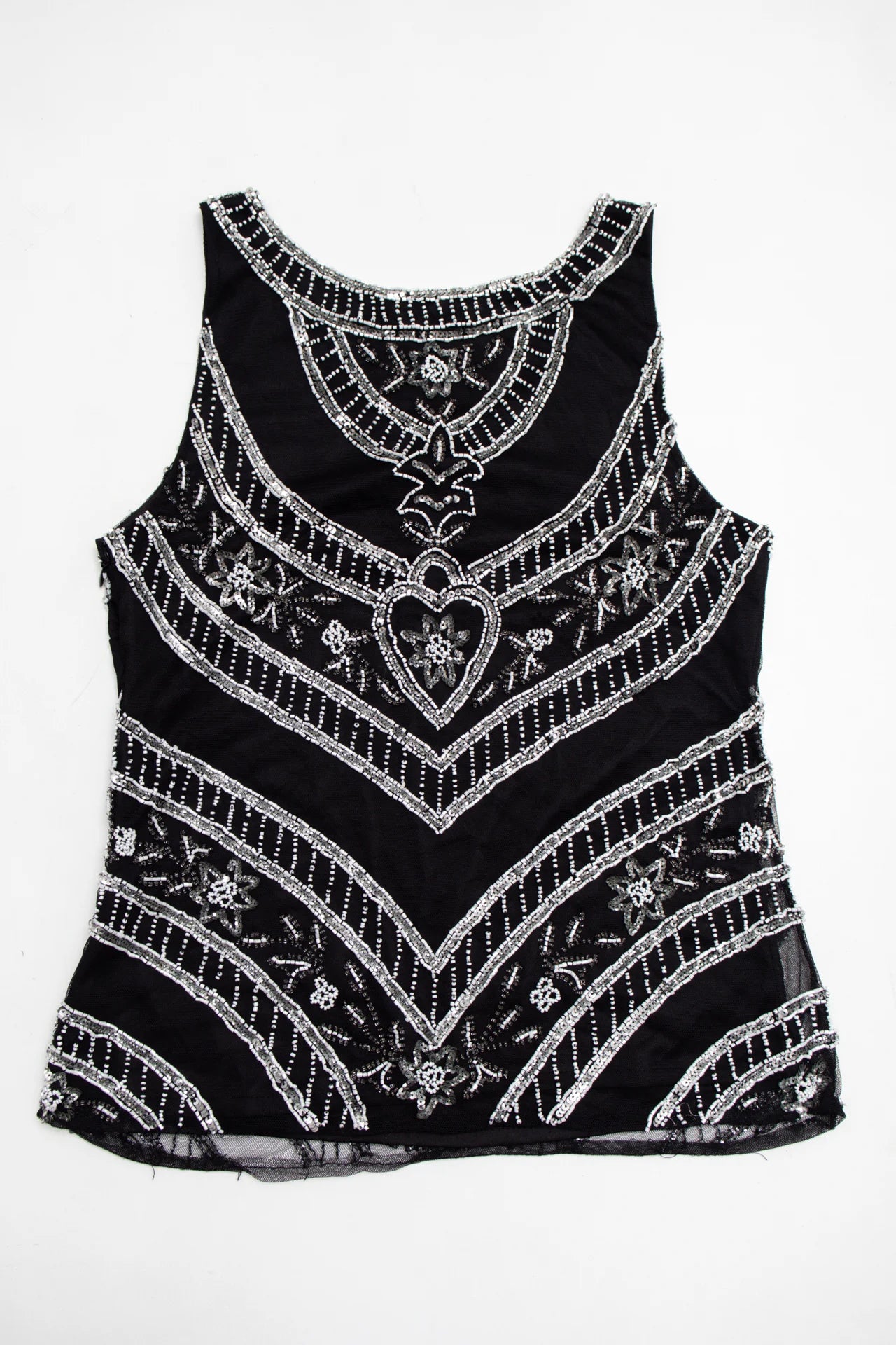 Todays Designer Beaded Tank Top Black | c. 167 | Size 8