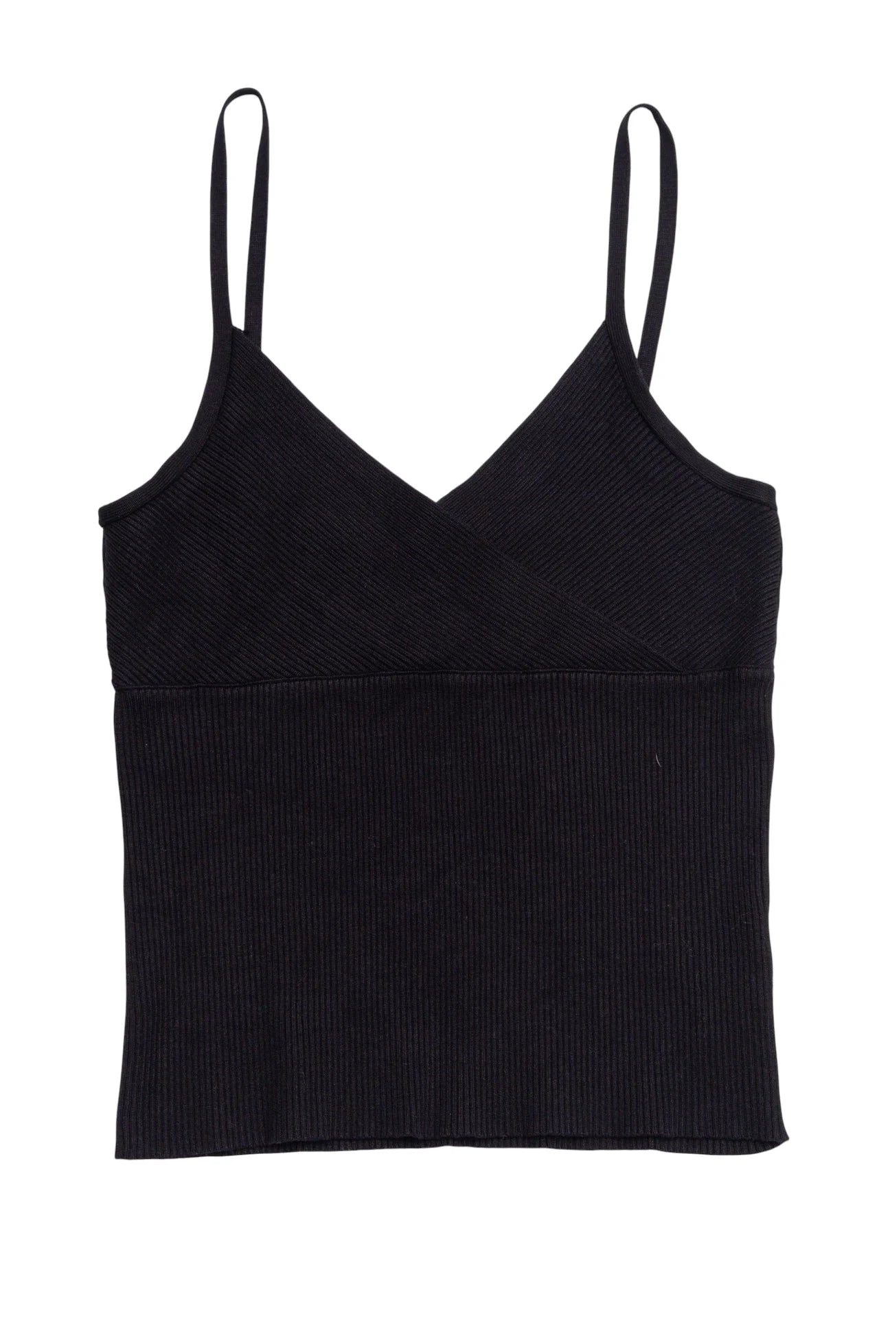 Etam Spaghetti Strap Ribbed Knit Camisole Black | c. 167 | Size 10