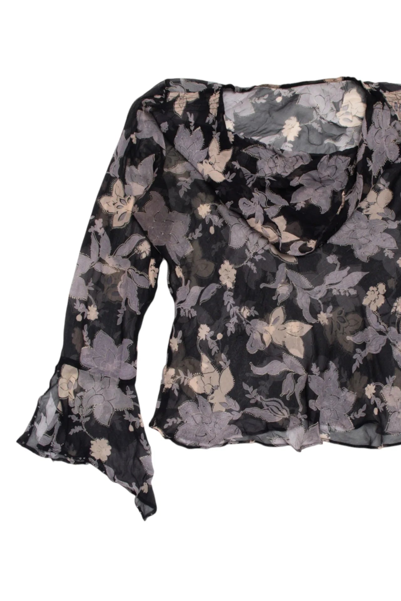 Sheer Floral Blouse Black | c. 167 | Size 12