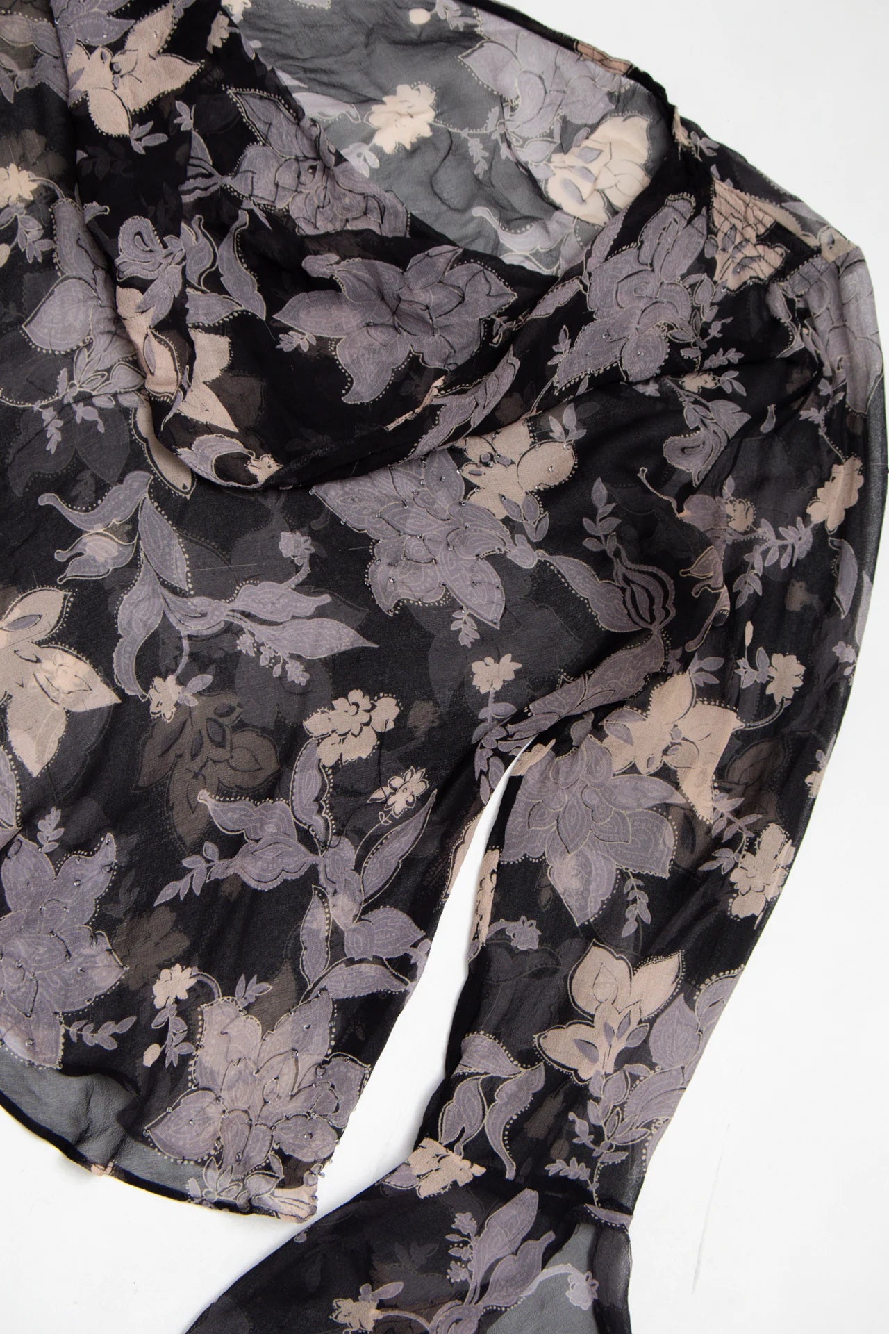 Sheer Floral Blouse Black | c. 167 | Size 12