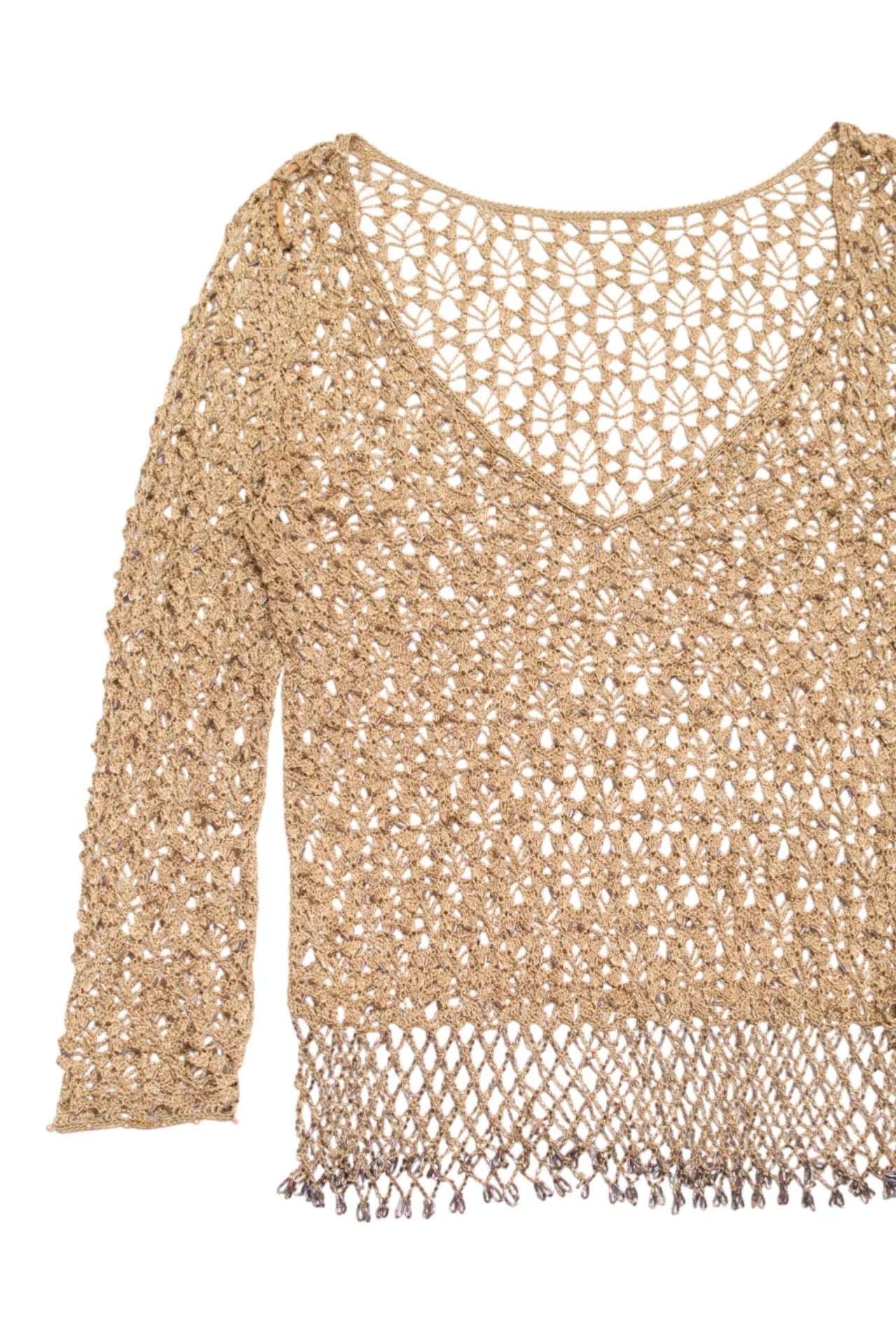 Crochet Top Beige | c. 167 | Size 12/14