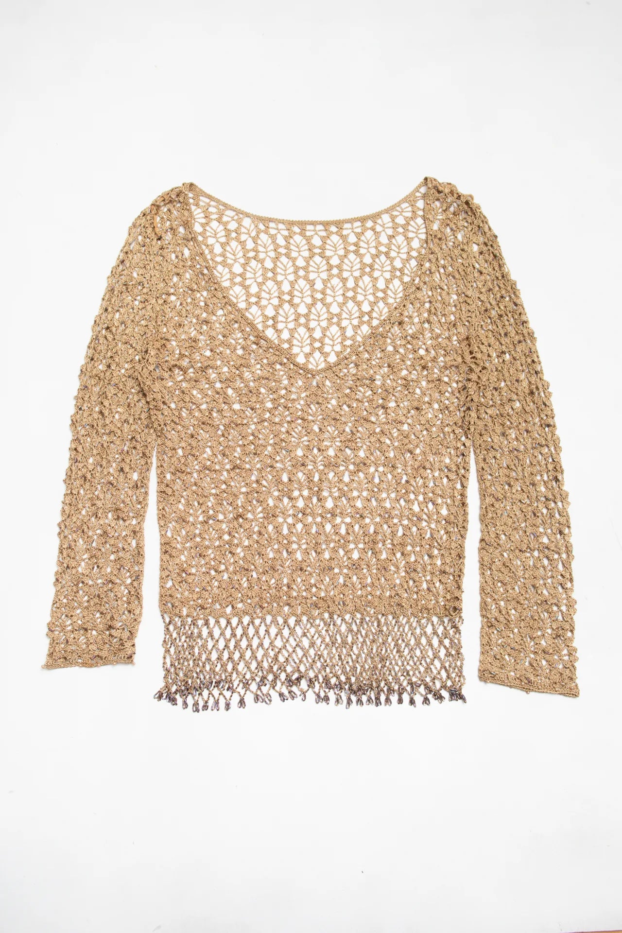 Crochet Top Beige | c. 167 | Size 12/14