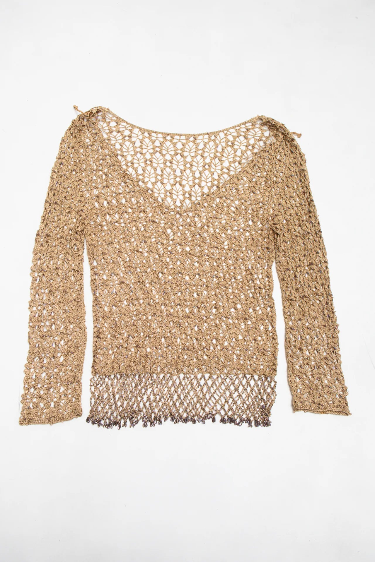 Crochet Top Beige | c. 167 | Size 12/14