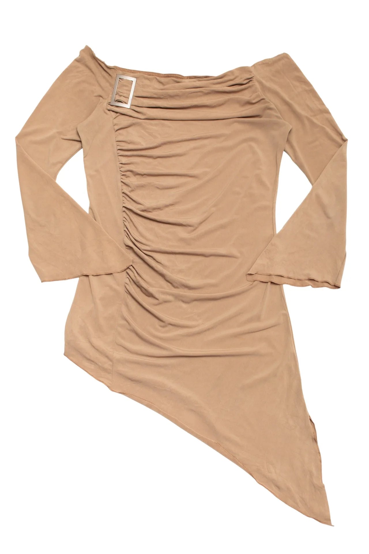 Asymmetrical Off-shoulder Top Beige | c. 167 | Size 10/12