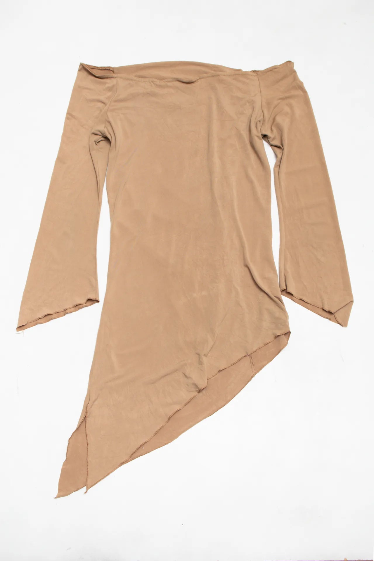 Asymmetrical Off-shoulder Top Beige | c. 167 | Size 10/12