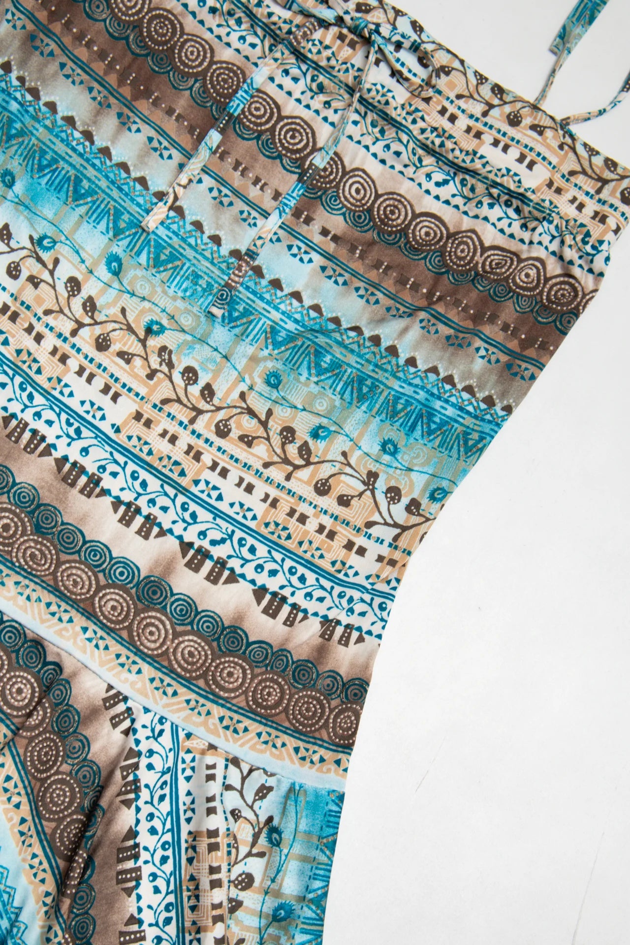 I.d.f.y Printed Cami Top With Tie Straps Blue | c. 167 | Size 6/8