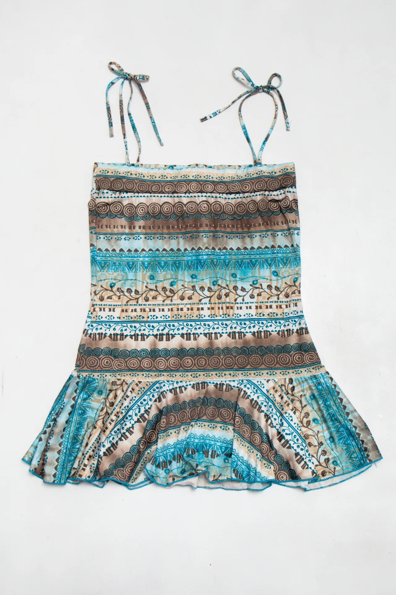 I.d.f.y Printed Cami Top With Tie Straps Blue | c. 167 | Size 6/8