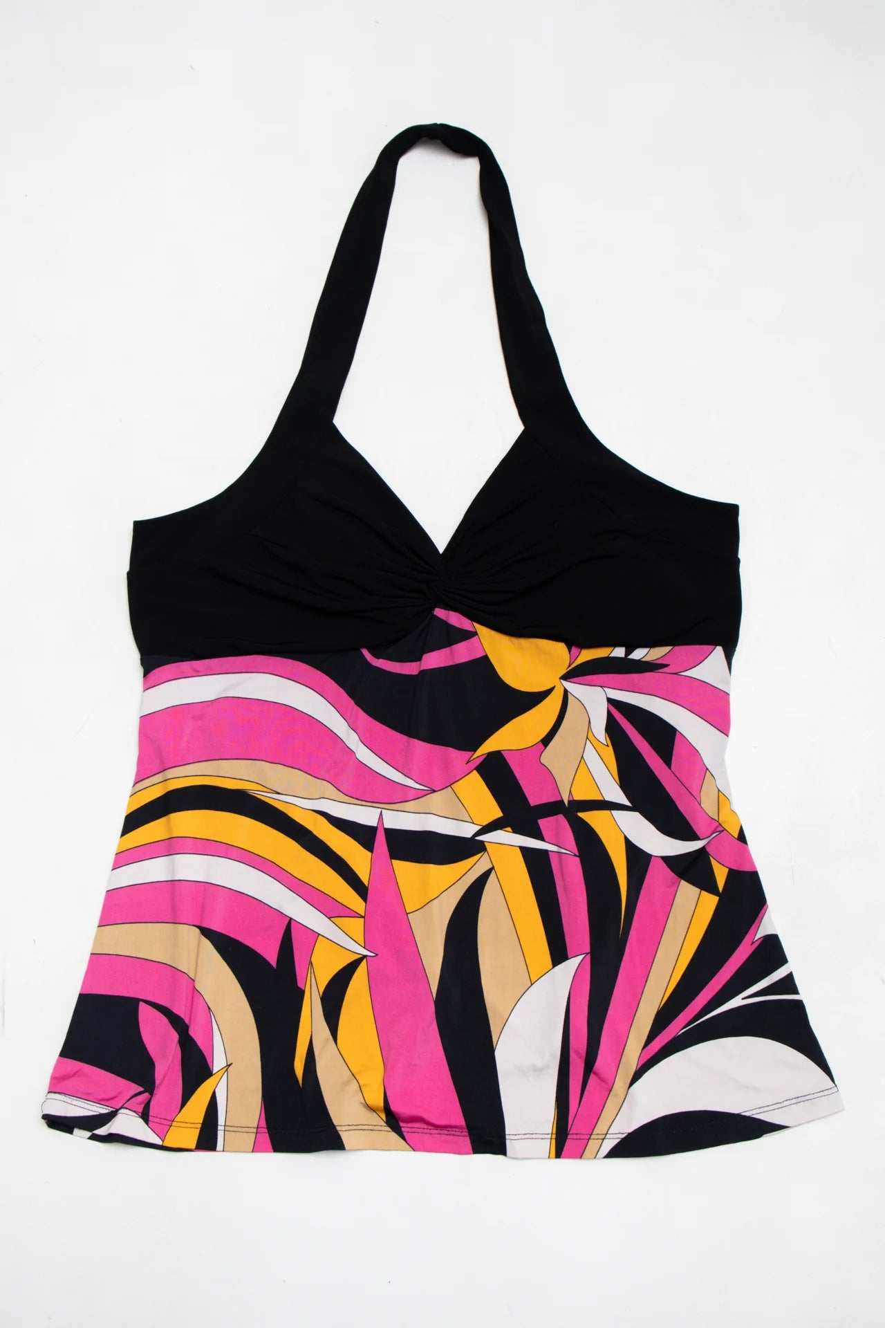 Janette Plus Abstract Print Halter Top Pink | c. 167 | Size