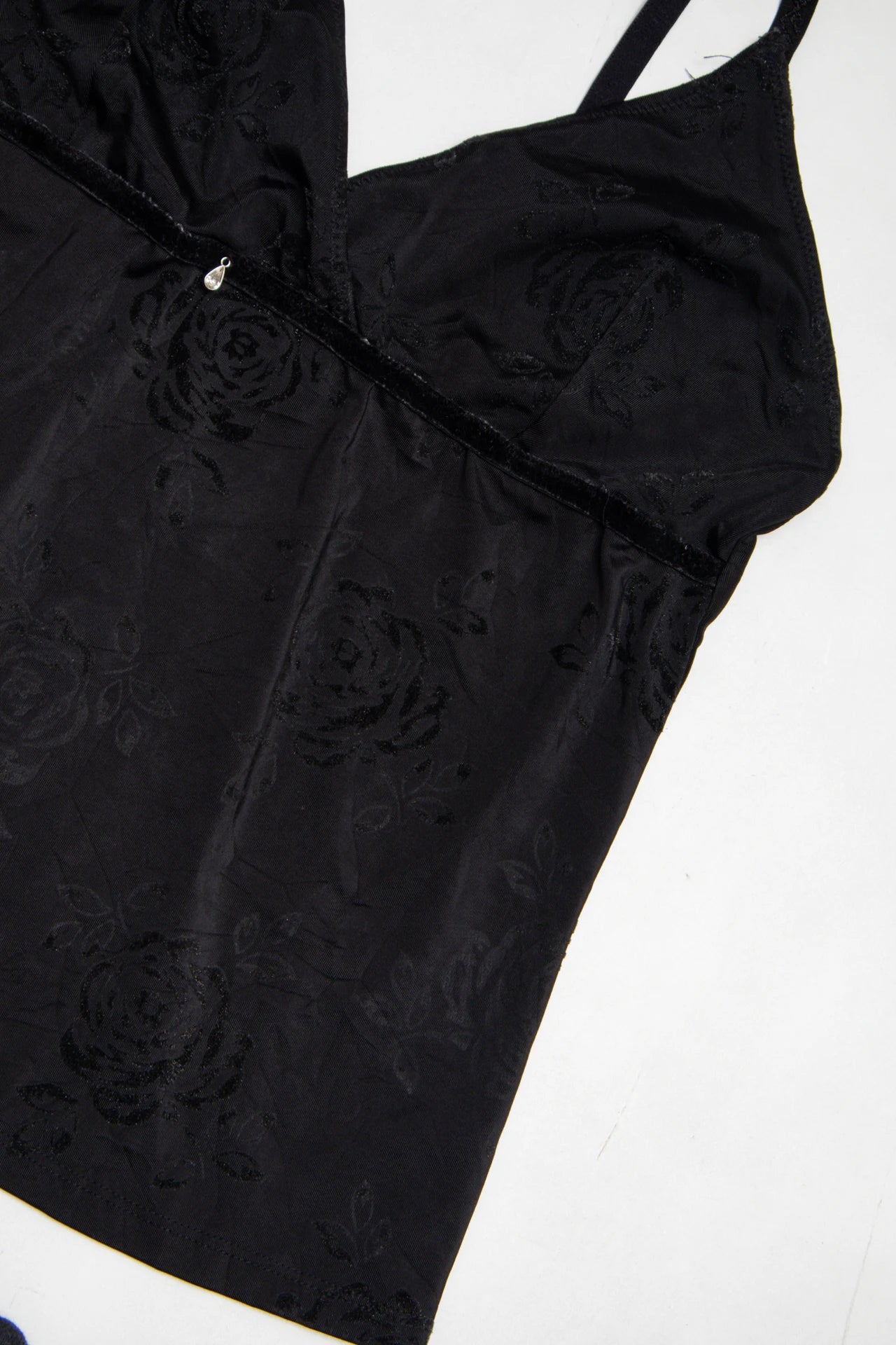 Crushed Velvet Camisole Top Black | c. 167 | Size 10