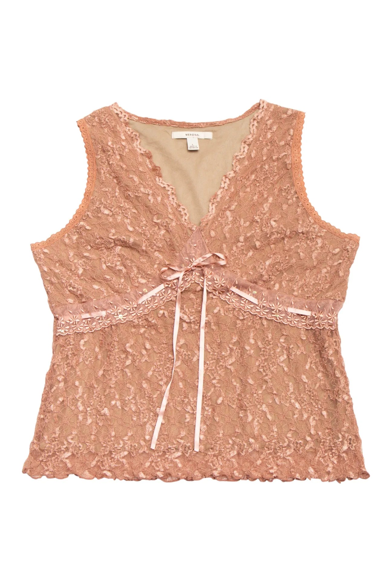 Merona Lace Top Bronze | c. 167 | Size 12
