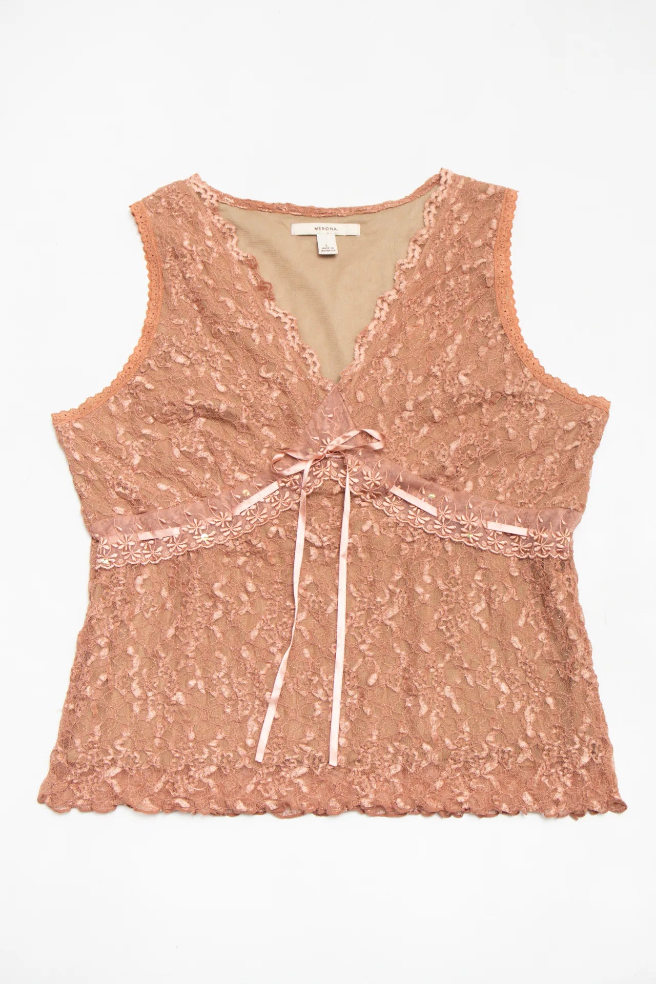 Merona Lace Top Bronze | c. 167 | Size 12