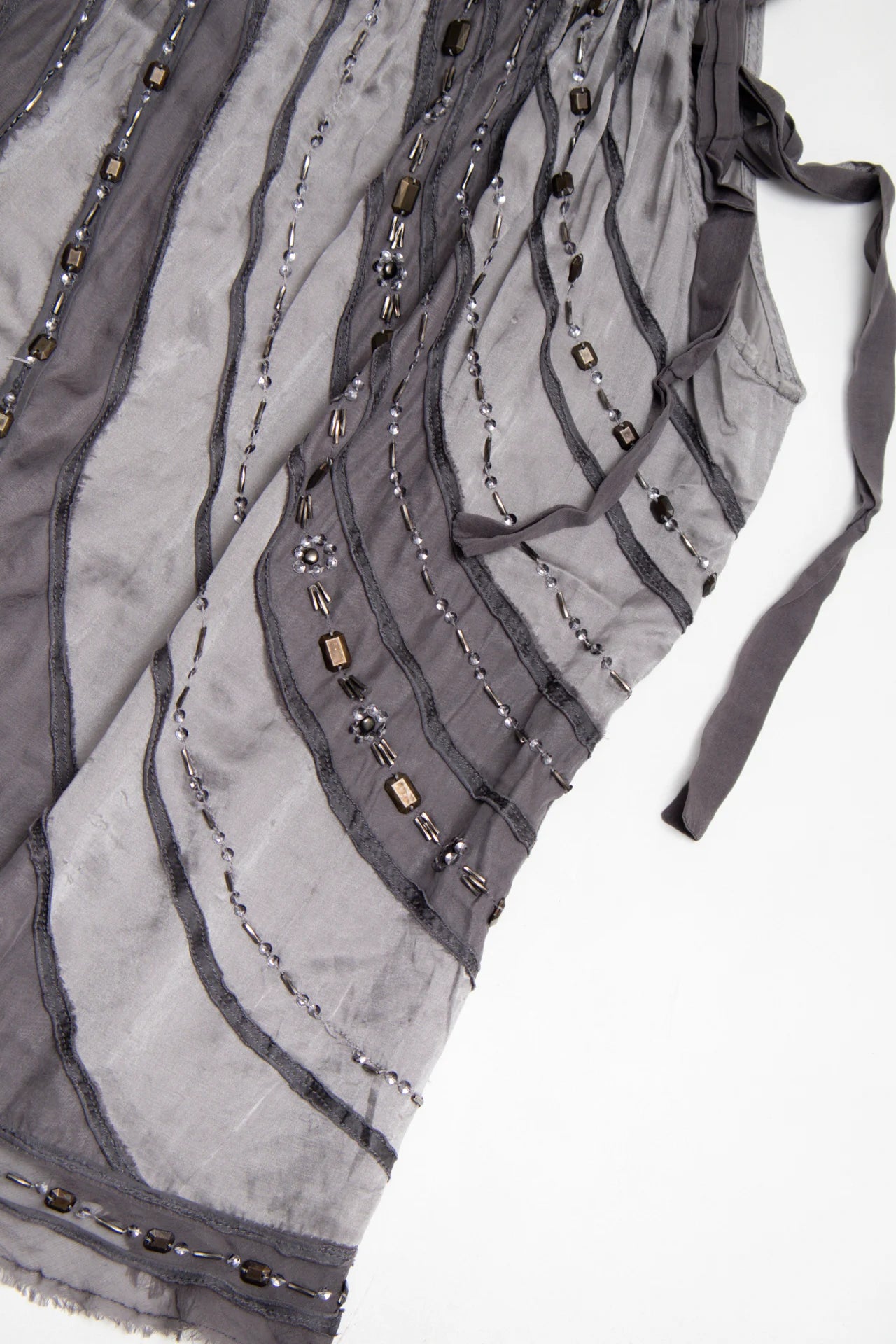 Promod Beaded Sleeveless Halter Top Gray | c. 167 | Size 8