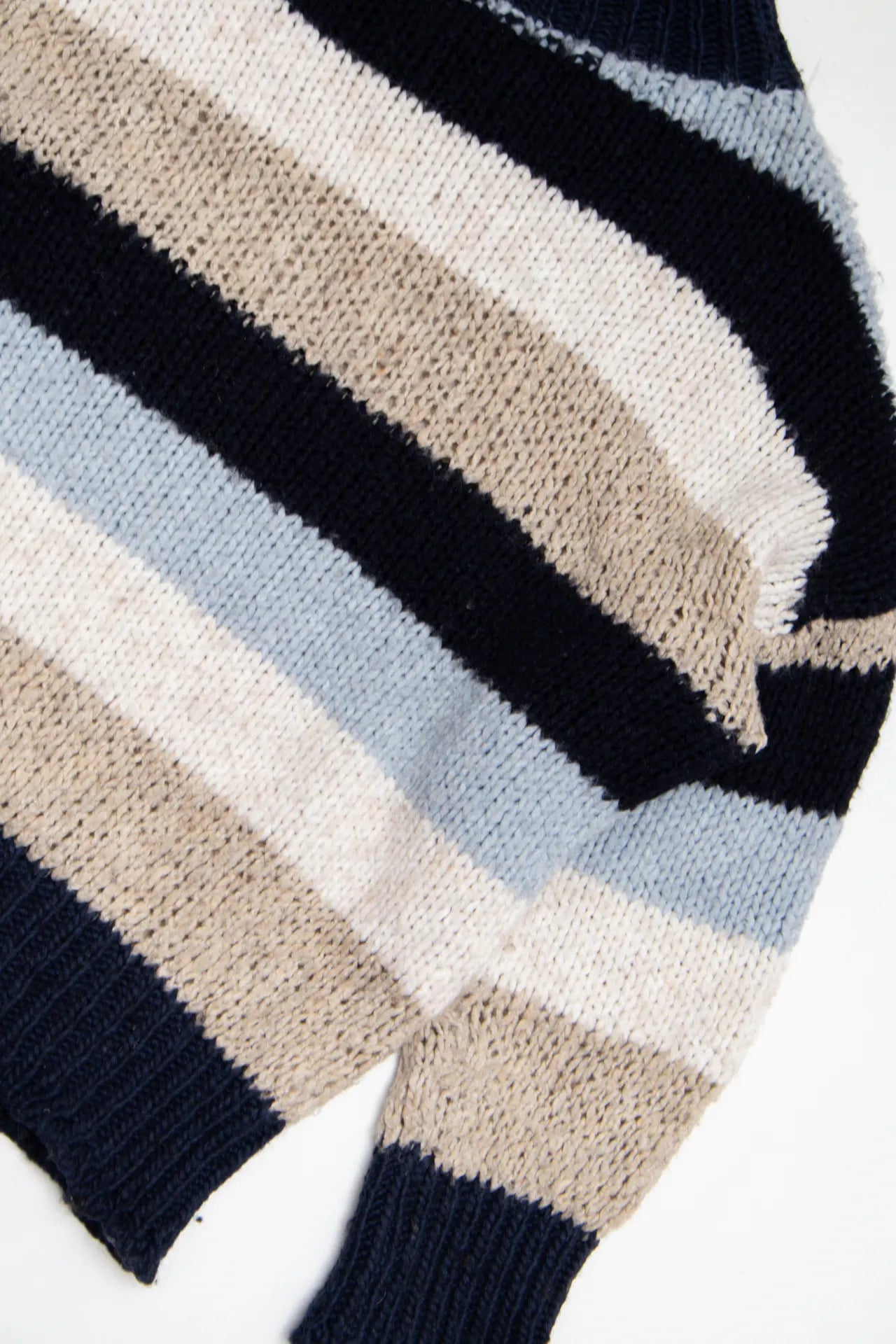 Striped Mock Neck Sweater Navy | c. 168 | Size 8