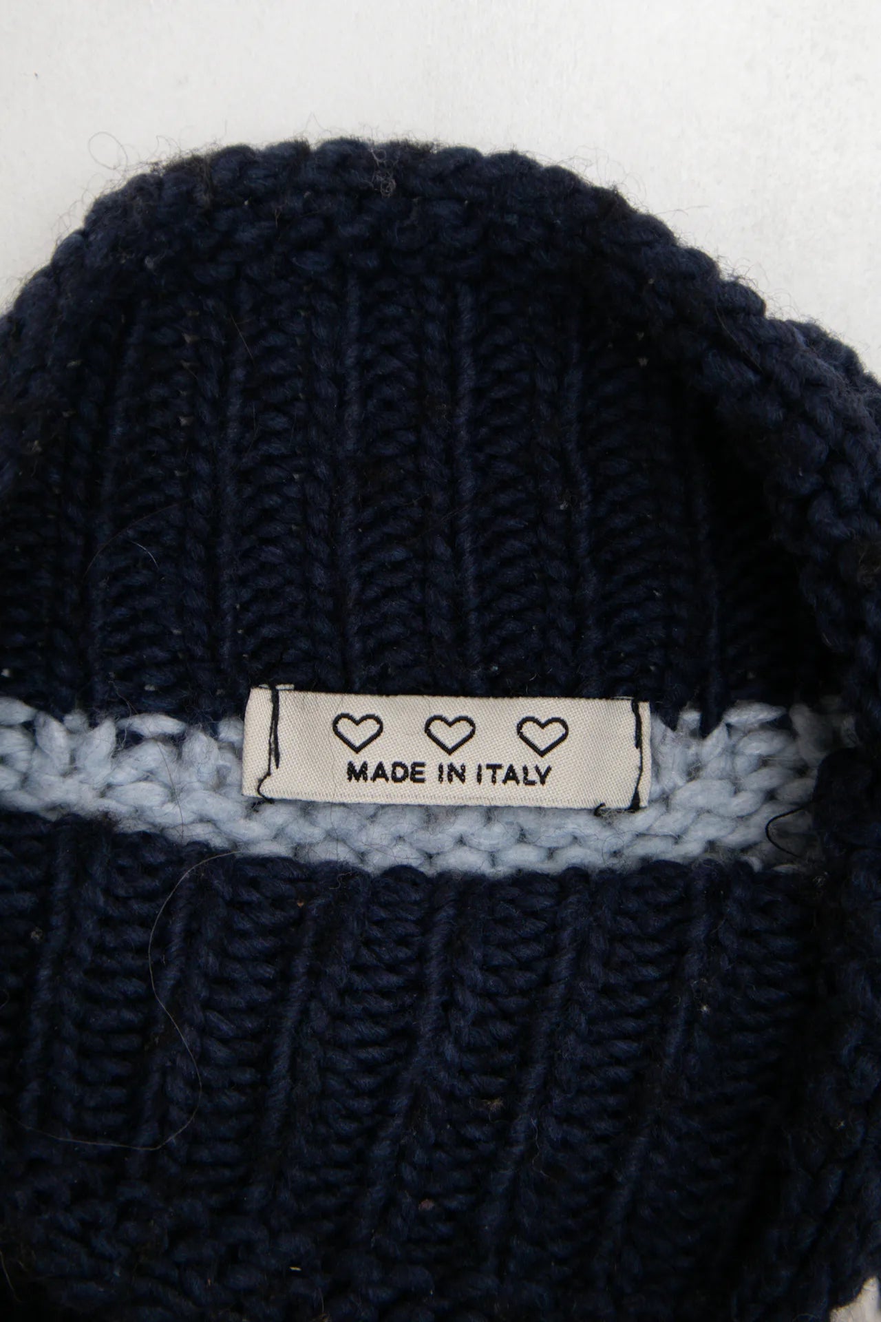 Striped Mock Neck Sweater Navy | c. 168 | Size 8