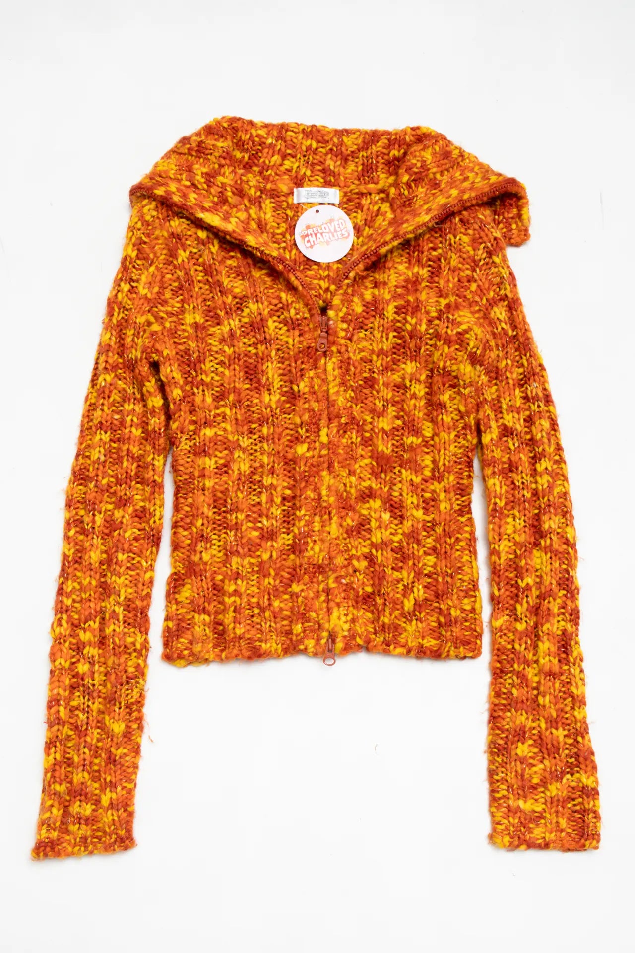 Pimkie Zip-up Cardigan Orange | c. 168 | Size 8