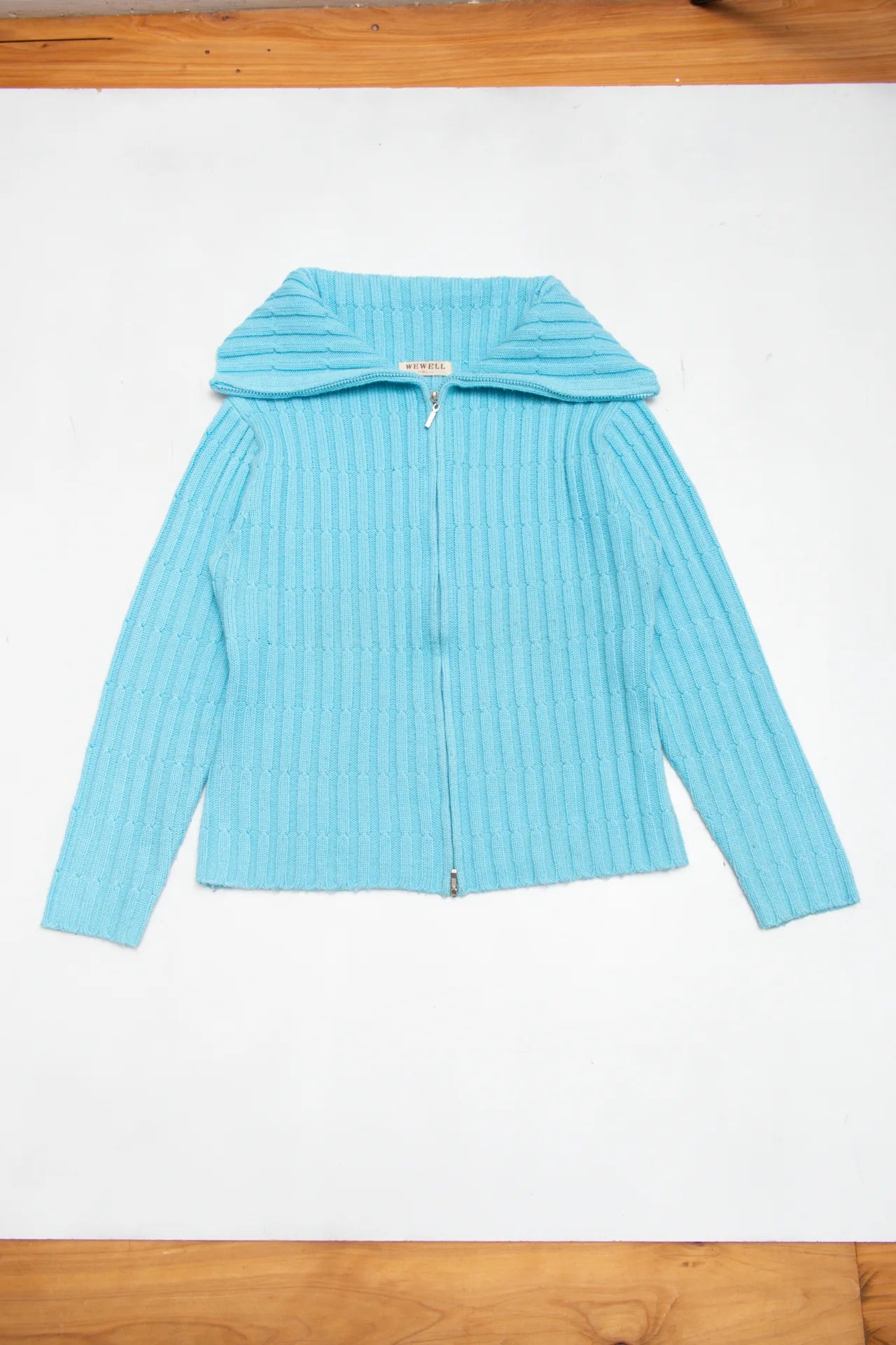 Wewell Zip-up Cardigan Blue | c. 168 | Size 10/12