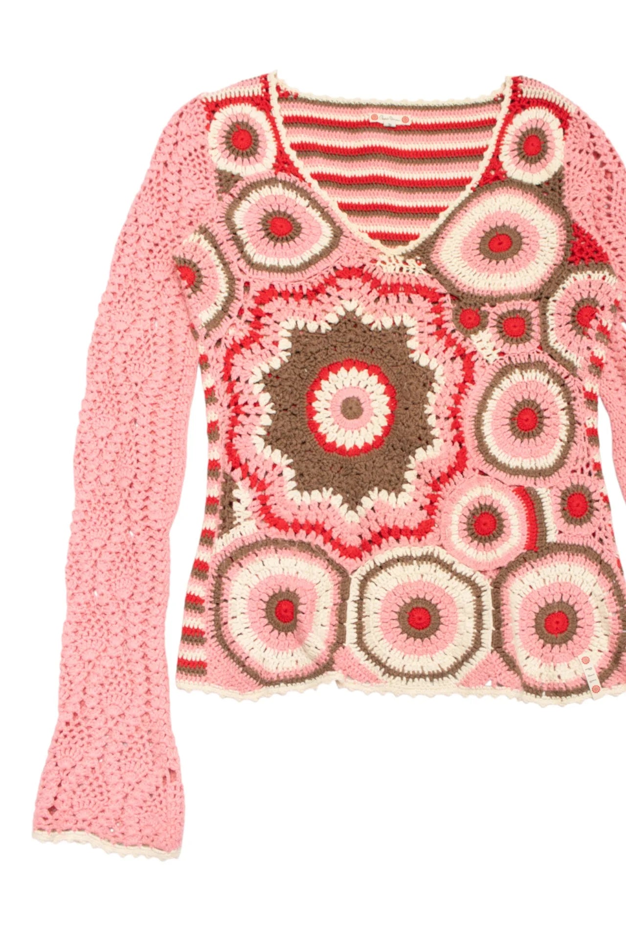 Pepe Jeans Crochet Knit Top Pink | c. 168 | Size 10