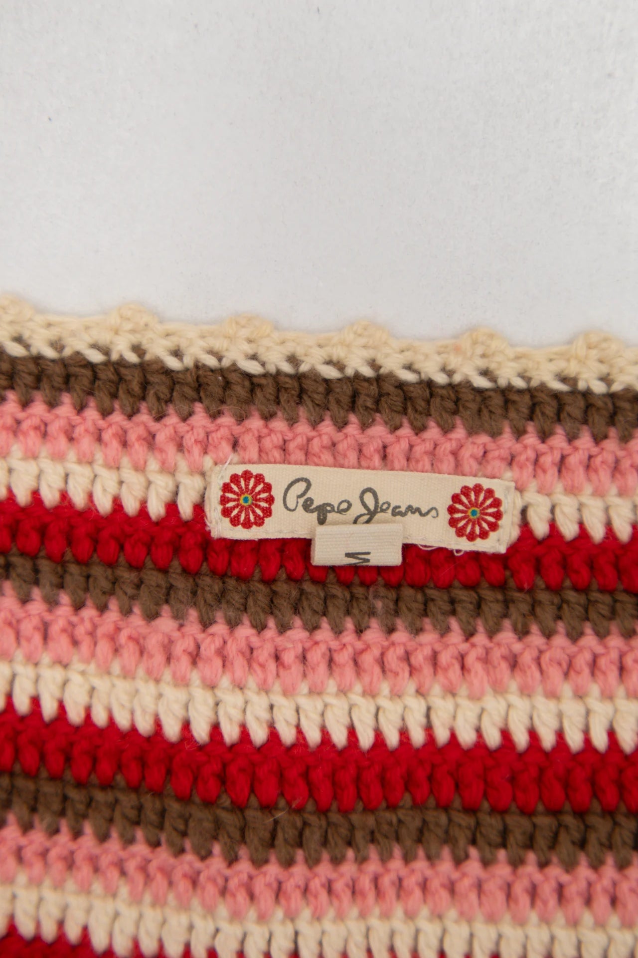 Pepe Jeans Crochet Knit Top Pink | c. 168 | Size 10