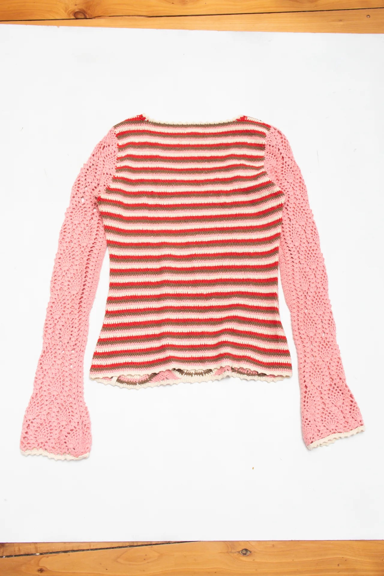 Pepe Jeans Crochet Knit Top Pink | c. 168 | Size 10