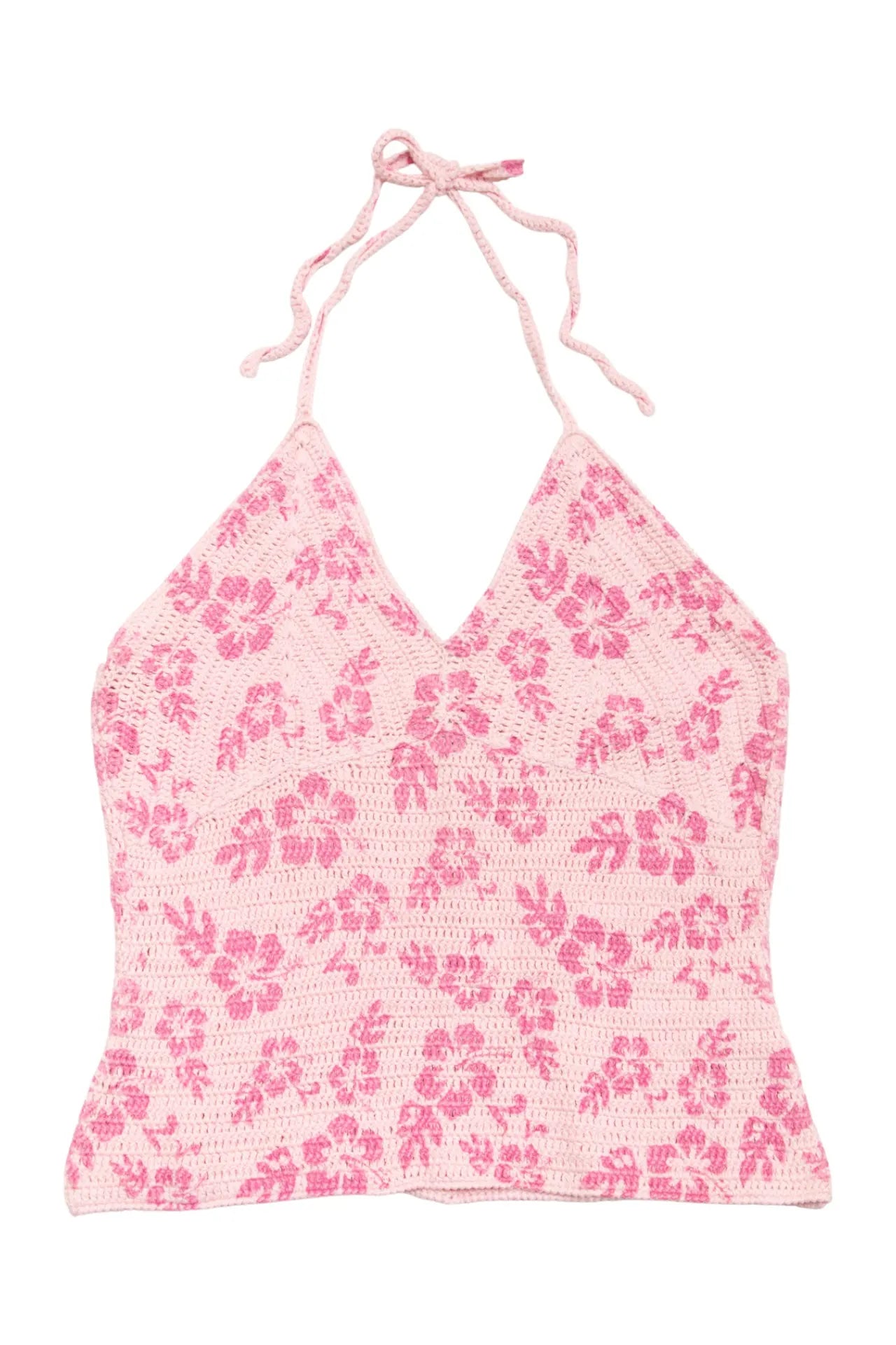 Bay Halter Crochet Top Pink | c. 168 | Size 10