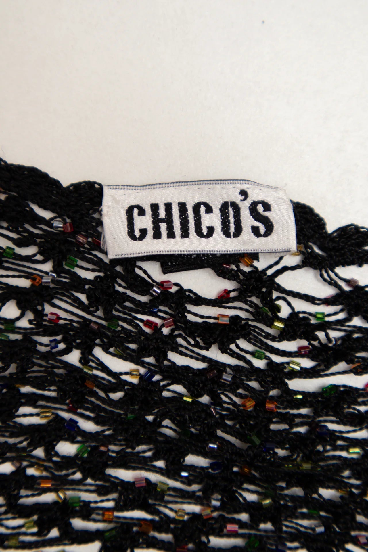 Chico's BeadedScarf Black | c. 168 | Size