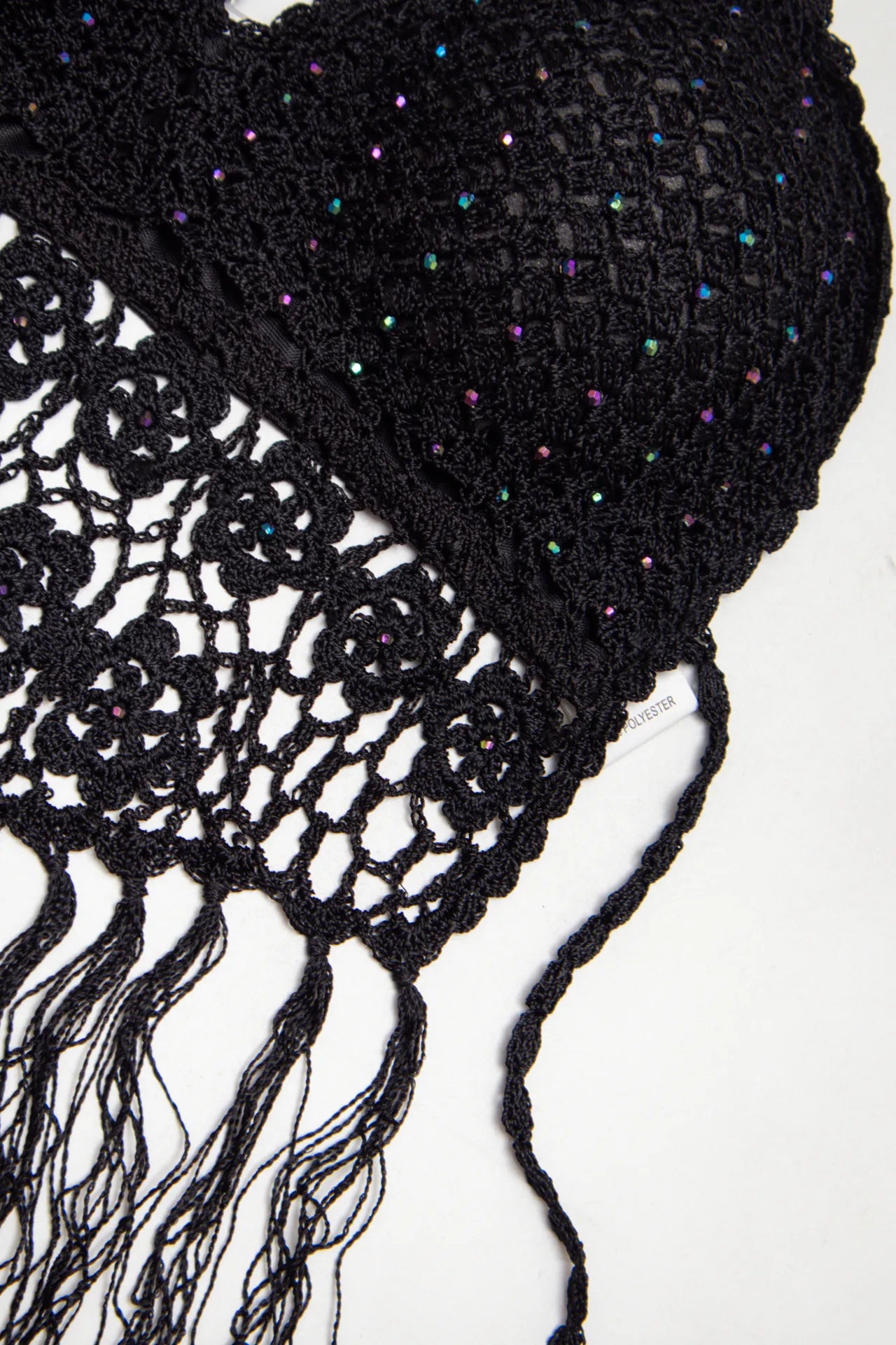 #01 Baolijia Crochet Halter Crop Top Black