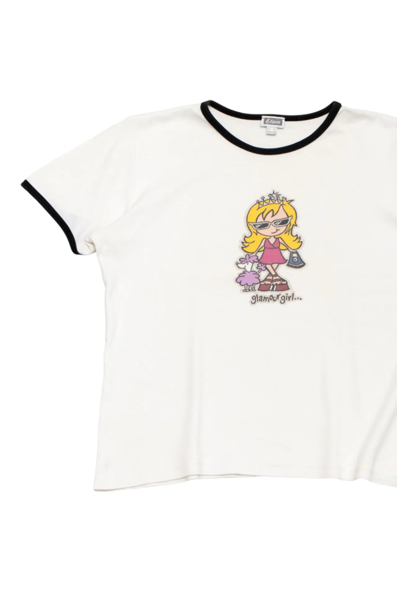 #20 Etam Ringer T-shirt White | c. | Size 12