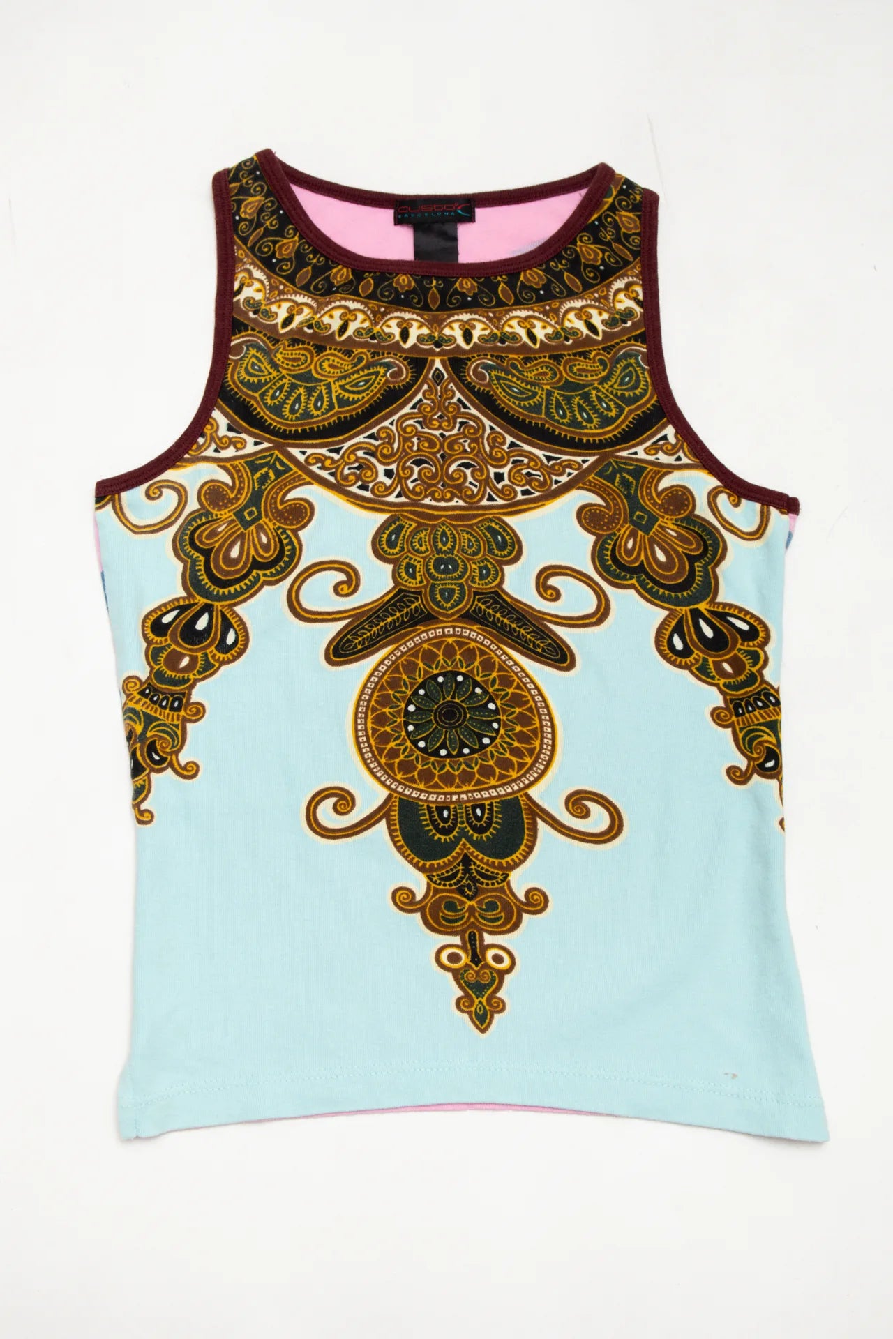 #23 Custo Barcelona Sleeveless Mandala Tank Top Blue | c. | Size 10/12