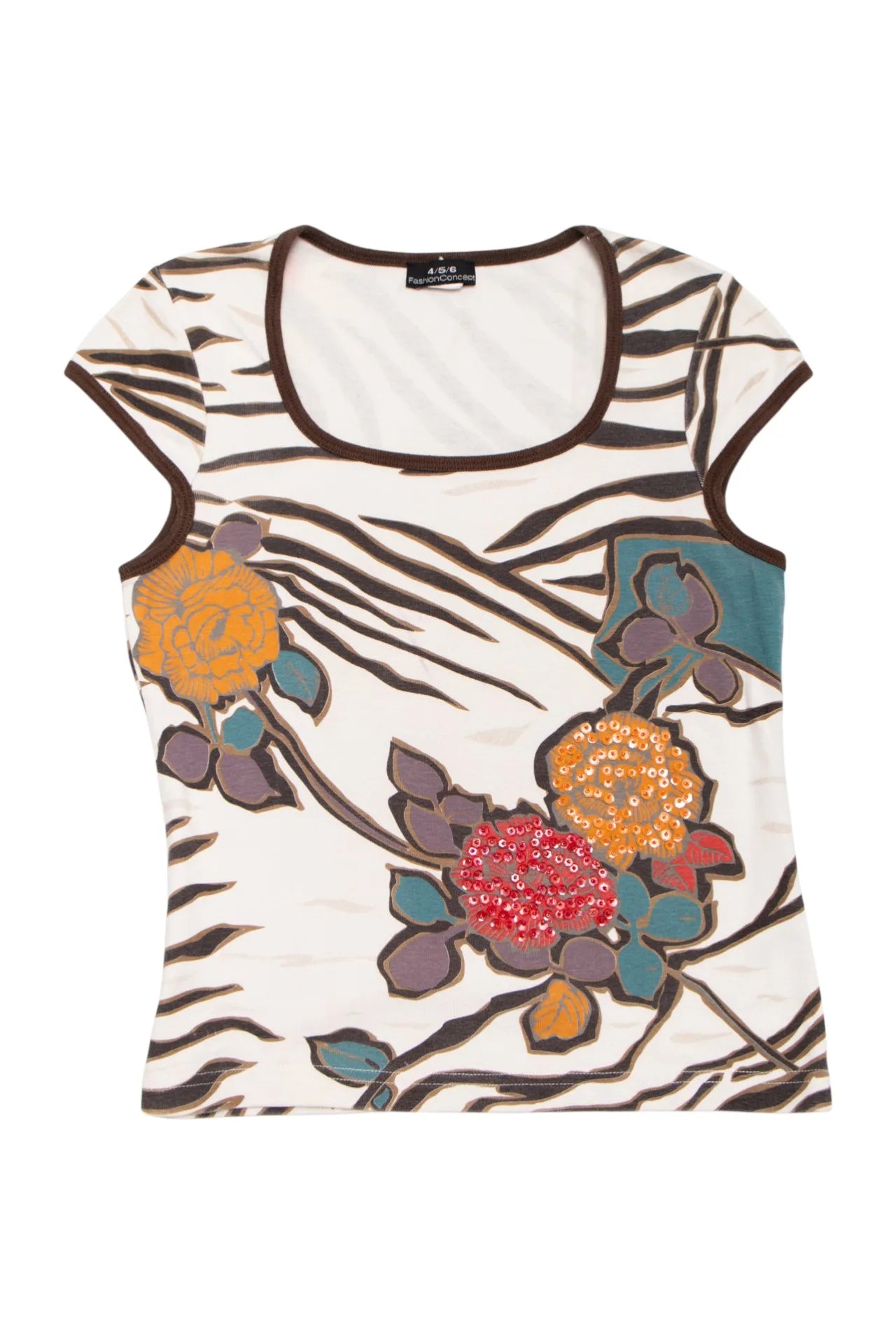 #26 Fashionconcept Short Sleeve T-shirt Beige | c. | Size 10