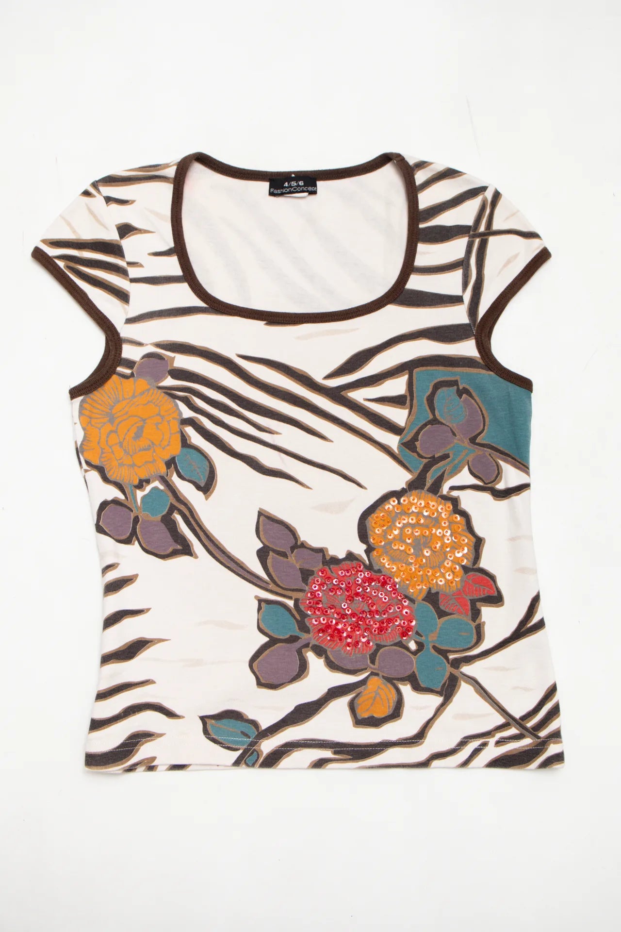 #26 Fashionconcept Short Sleeve T-shirt Beige | c. | Size 10