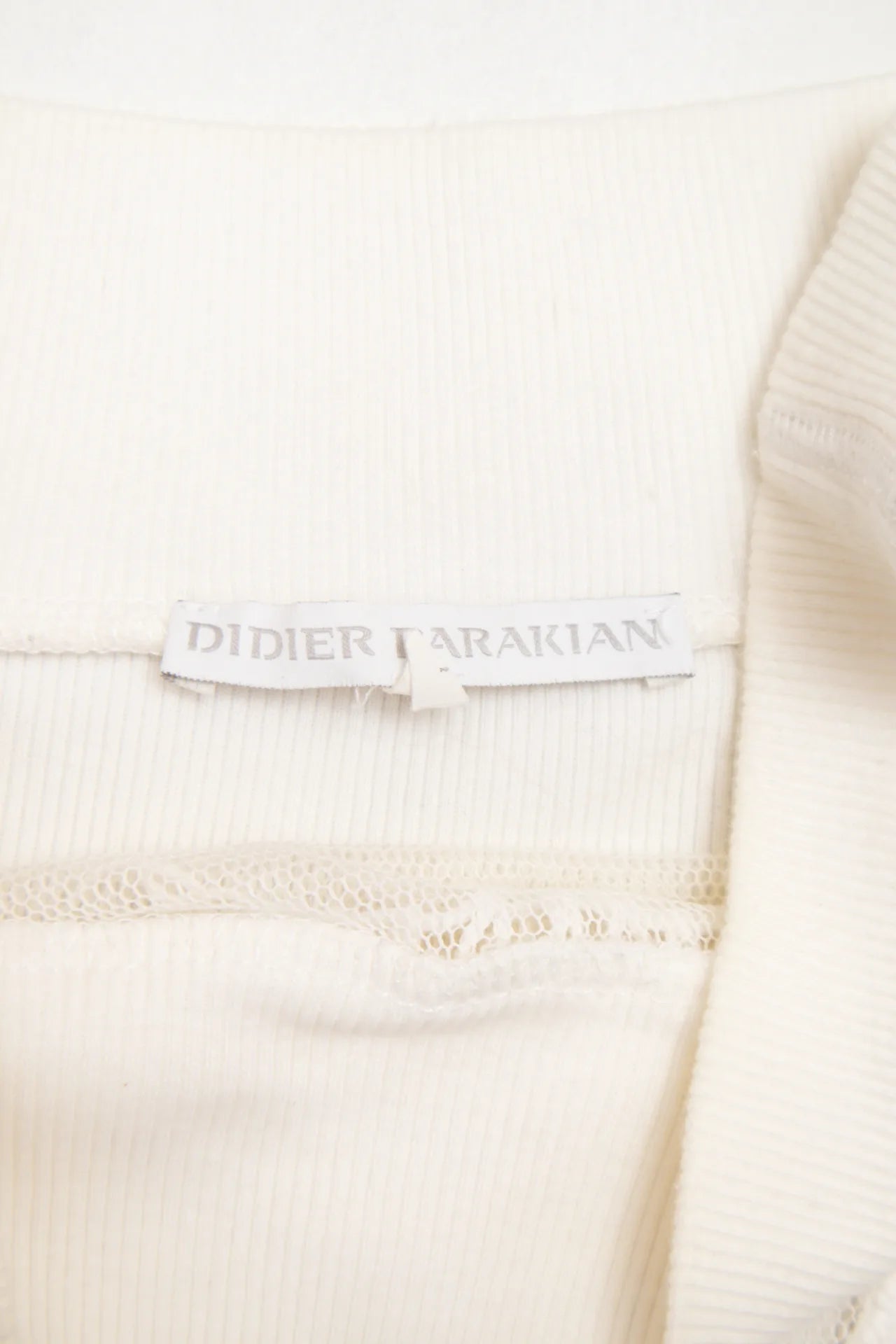 #32 Didier Parakian Off-shoulder Knit Top White | c. | Size 8