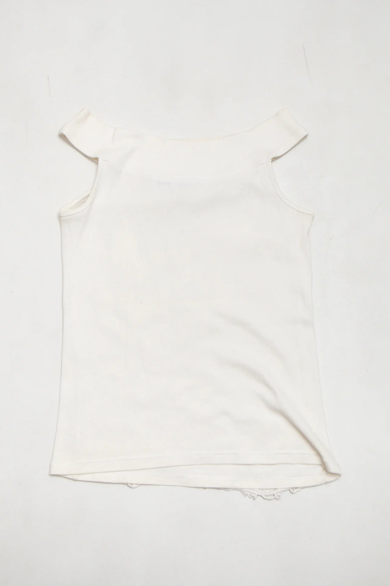 #32 Didier Parakian Off-shoulder Knit Top White | c. | Size 8