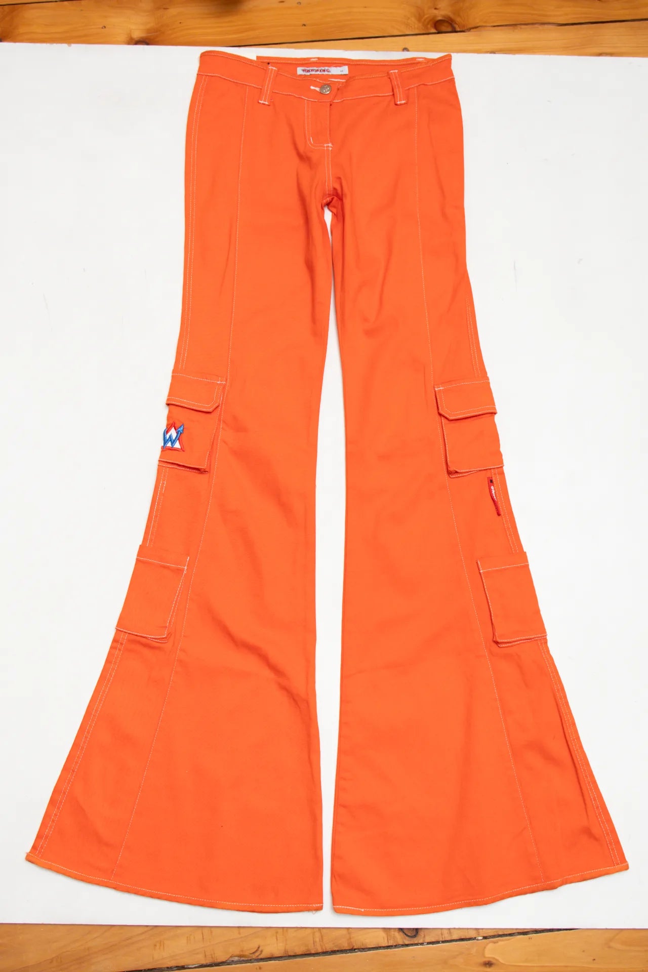 #51 Warning Flared Cargo Pants Orange | c. | Size 8