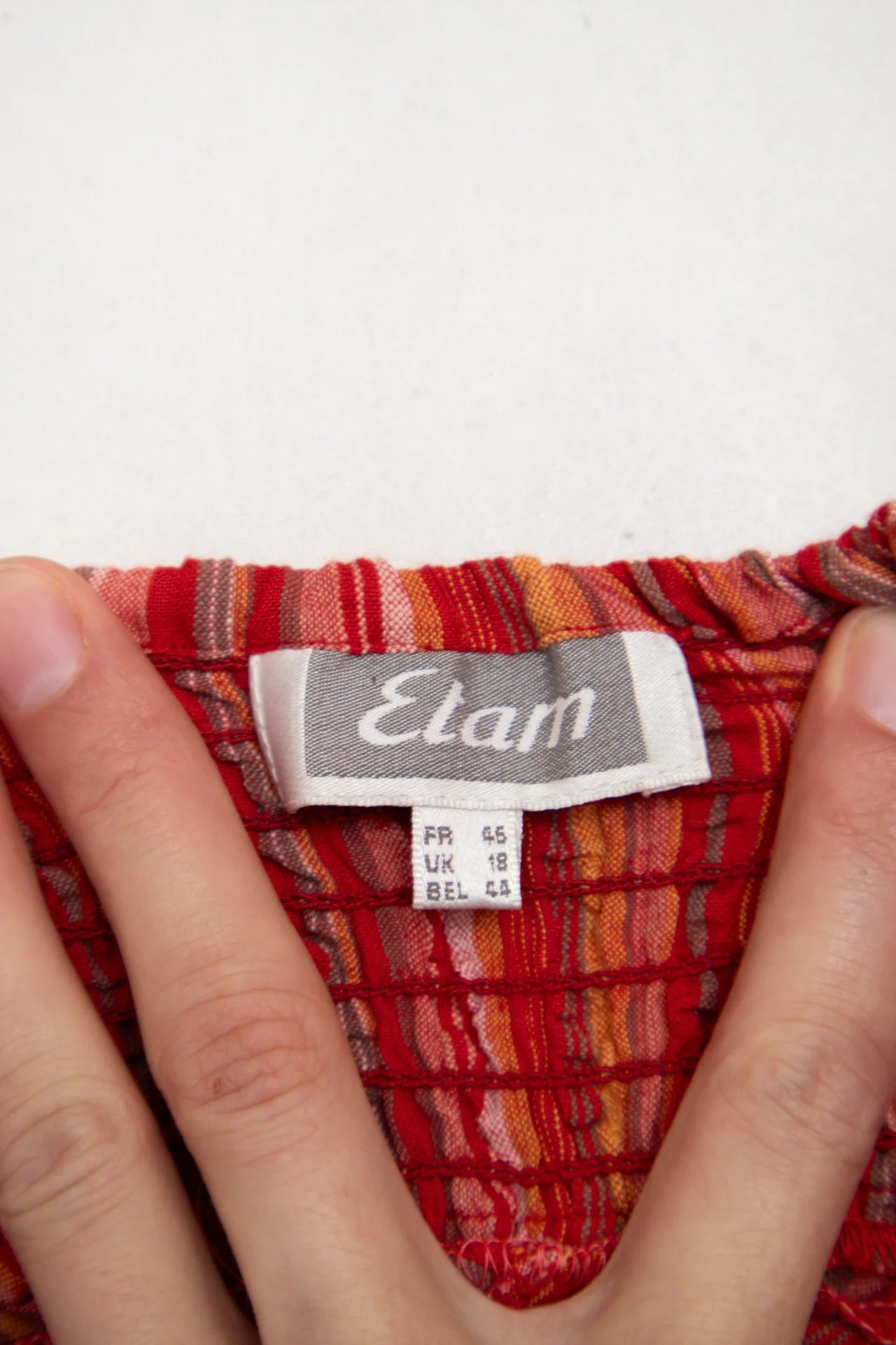 #137 Etam Striped Halter Top Red | c. 169 | Size